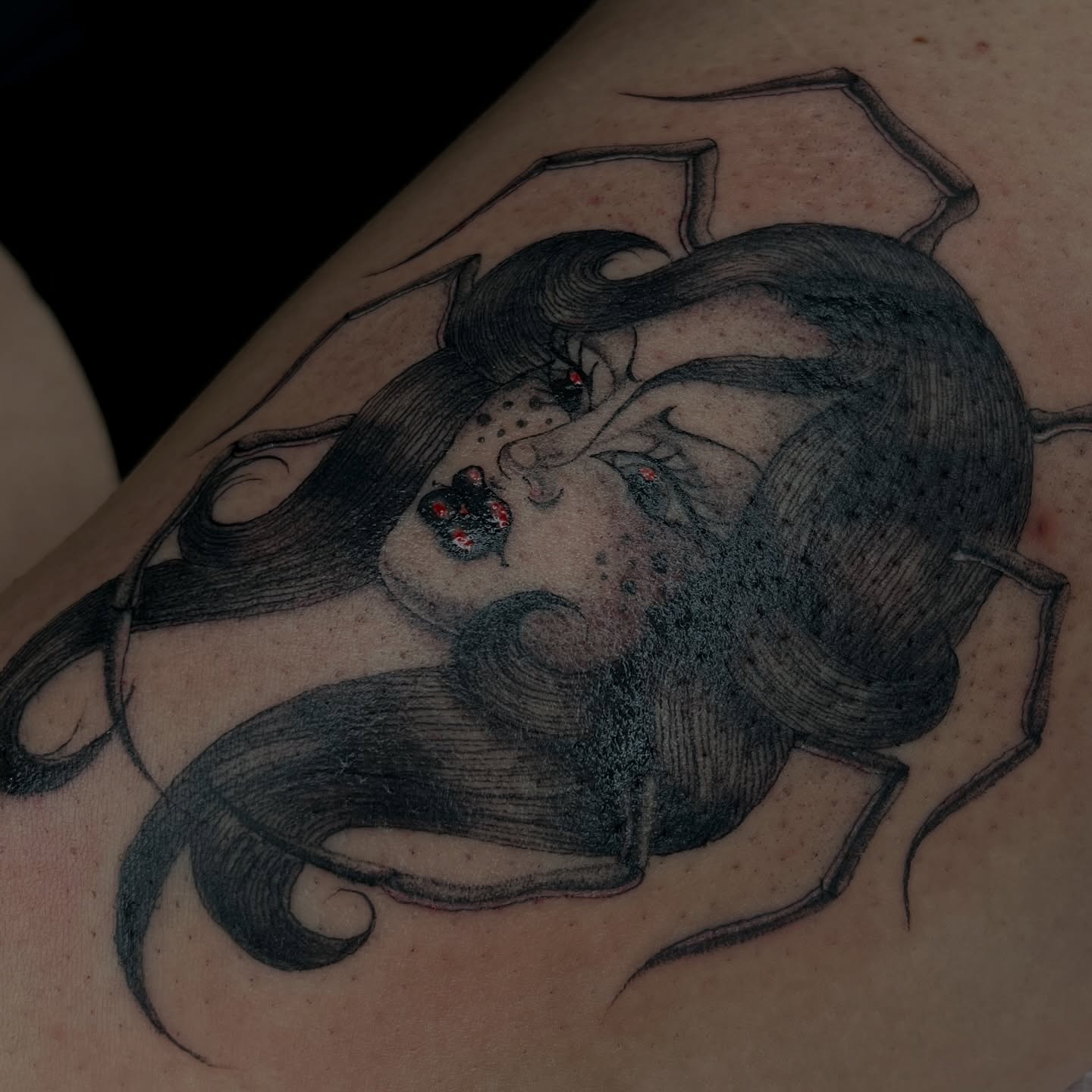 Tattoo by @ashleyworldpeace — dotwork, realism