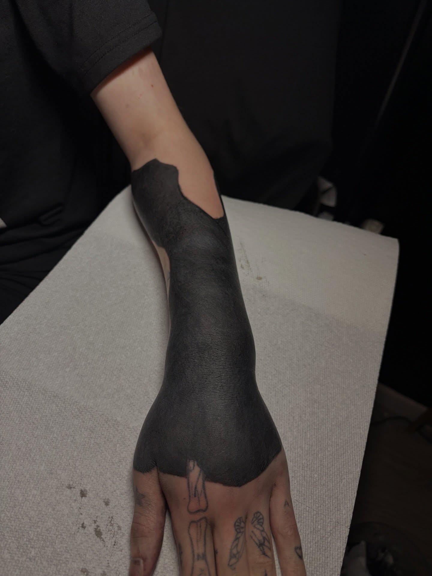 Abstract shape black and grey tattoo on the hand by Star Tattoos ⚜️