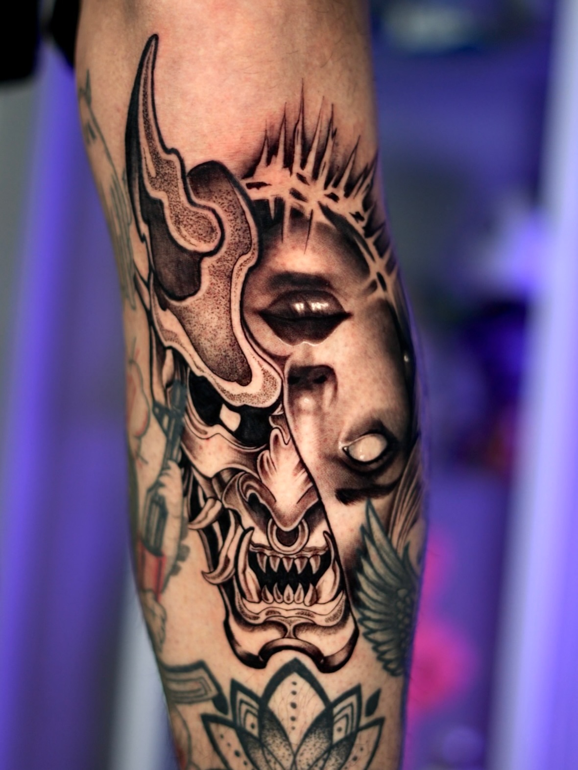 Tattoo by @adrixtatt — dark_realism, black_and_grey