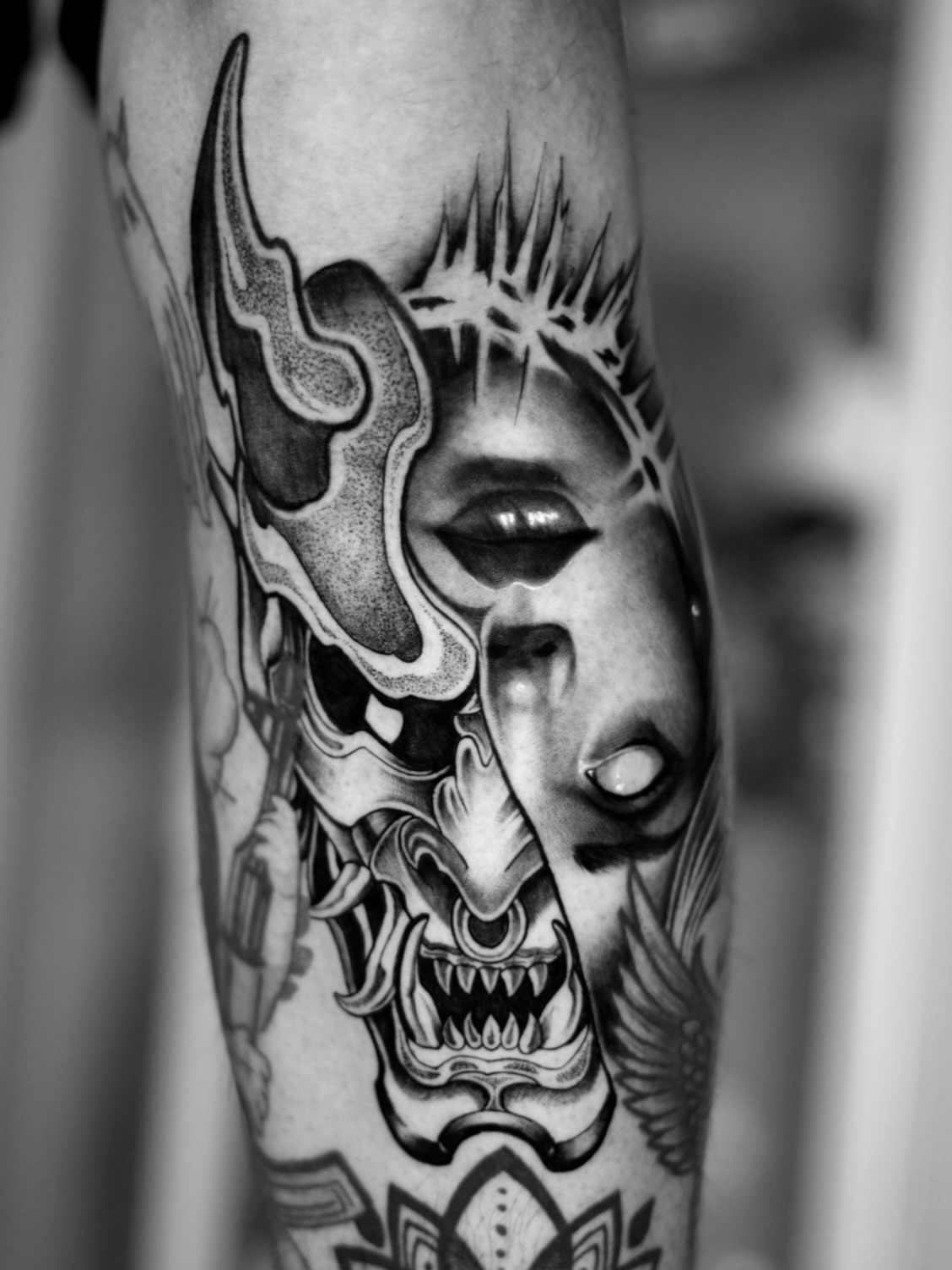 Tattoo by @adrixtatt — black_and_grey, geometric
