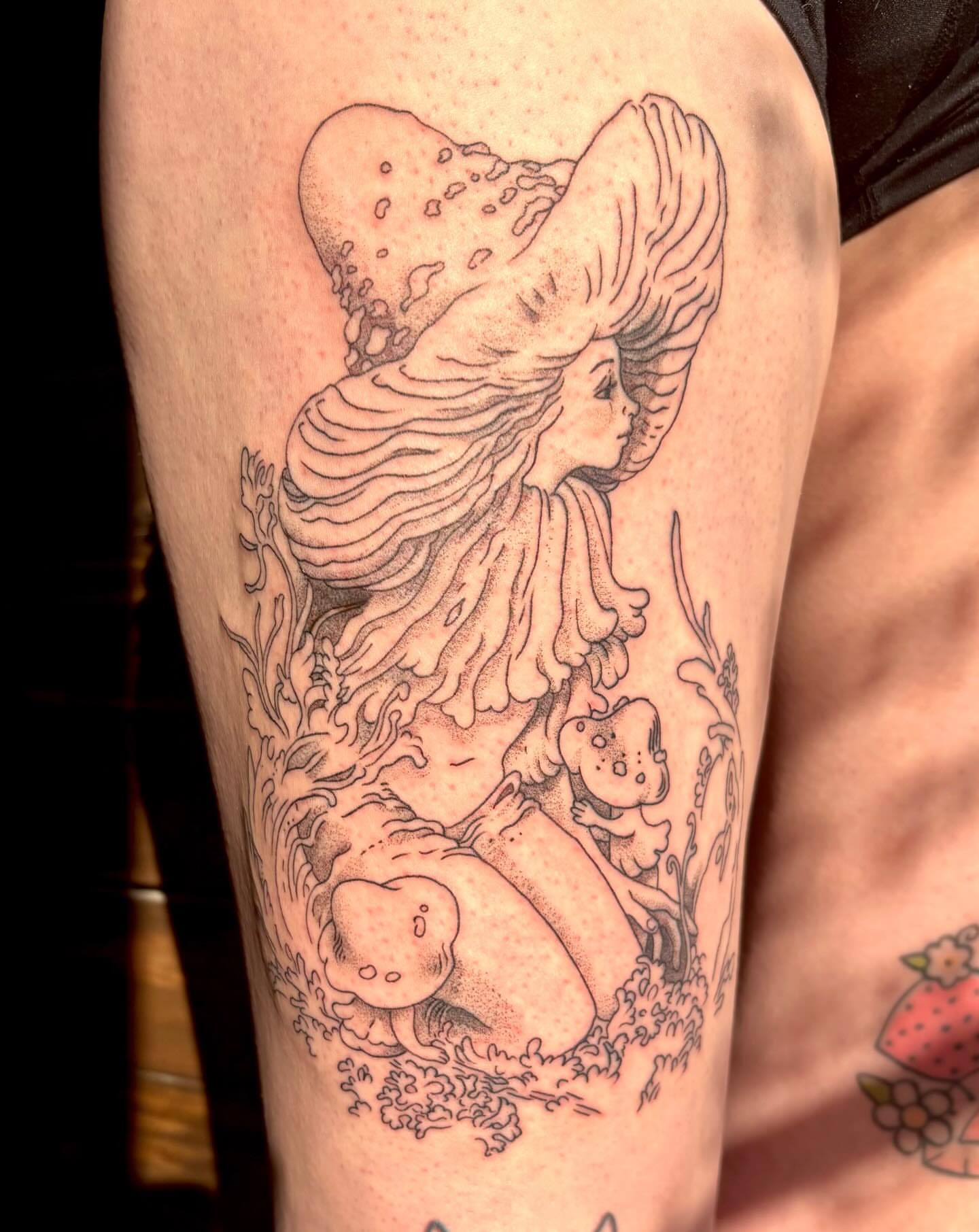Tattoo by @fernwilds_tattoo โ dotwork, black_and_grey