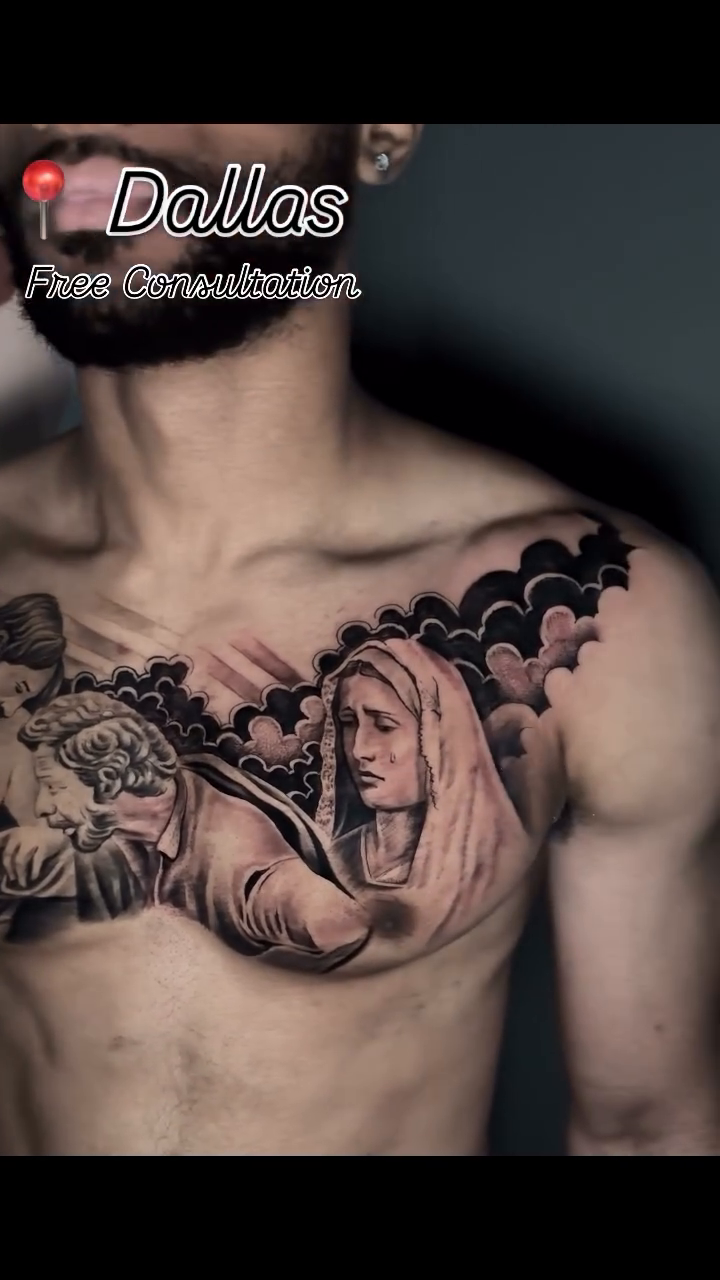 Religious figures realism tattoo by INK with KIRON 🇳🇵 🇺🇸DTX, Dallas, Texas