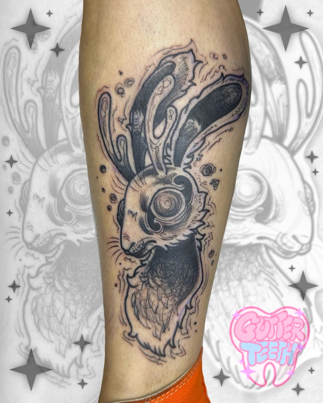 Rabbit realism tattoo on the forearm by 🦷J.McHugh🦷