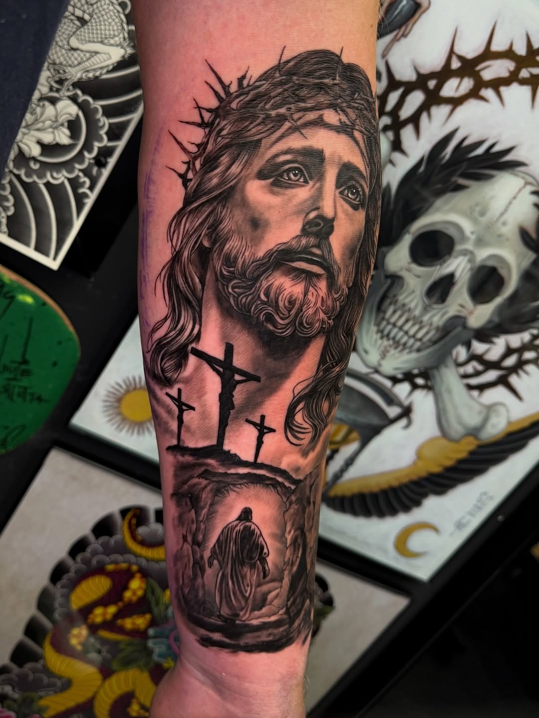 Tattoo by @jaws_the_artist — realism, black_and_grey