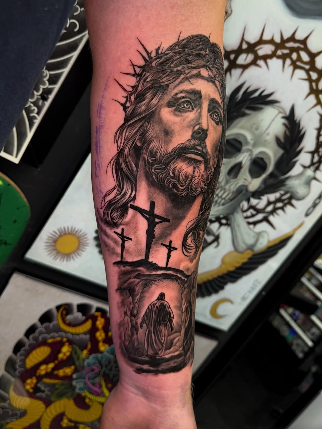 Tattoo by @jaws_the_artist — realism, black_and_grey