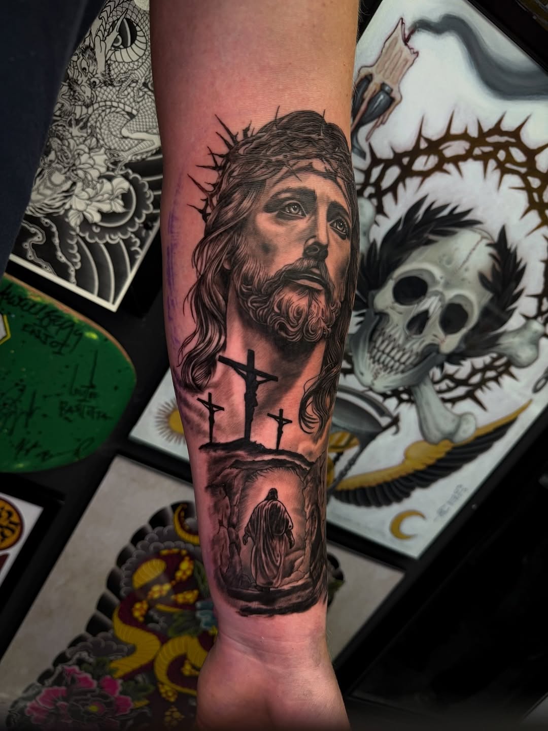 Tattoo by @jaws_the_artist — realism, black_and_grey