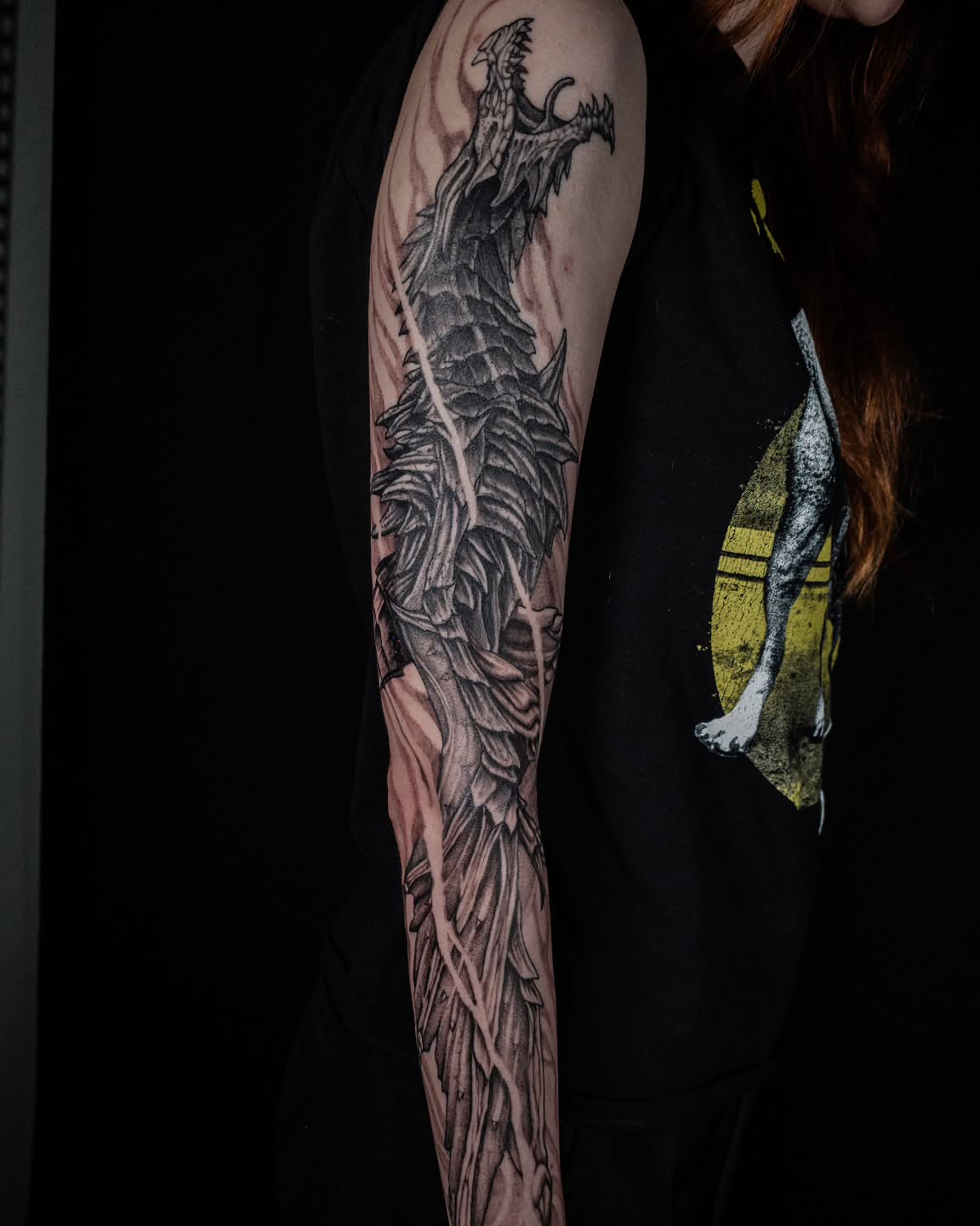 Dragon realism tattoo on the forearm by EyeSee Tattoos
