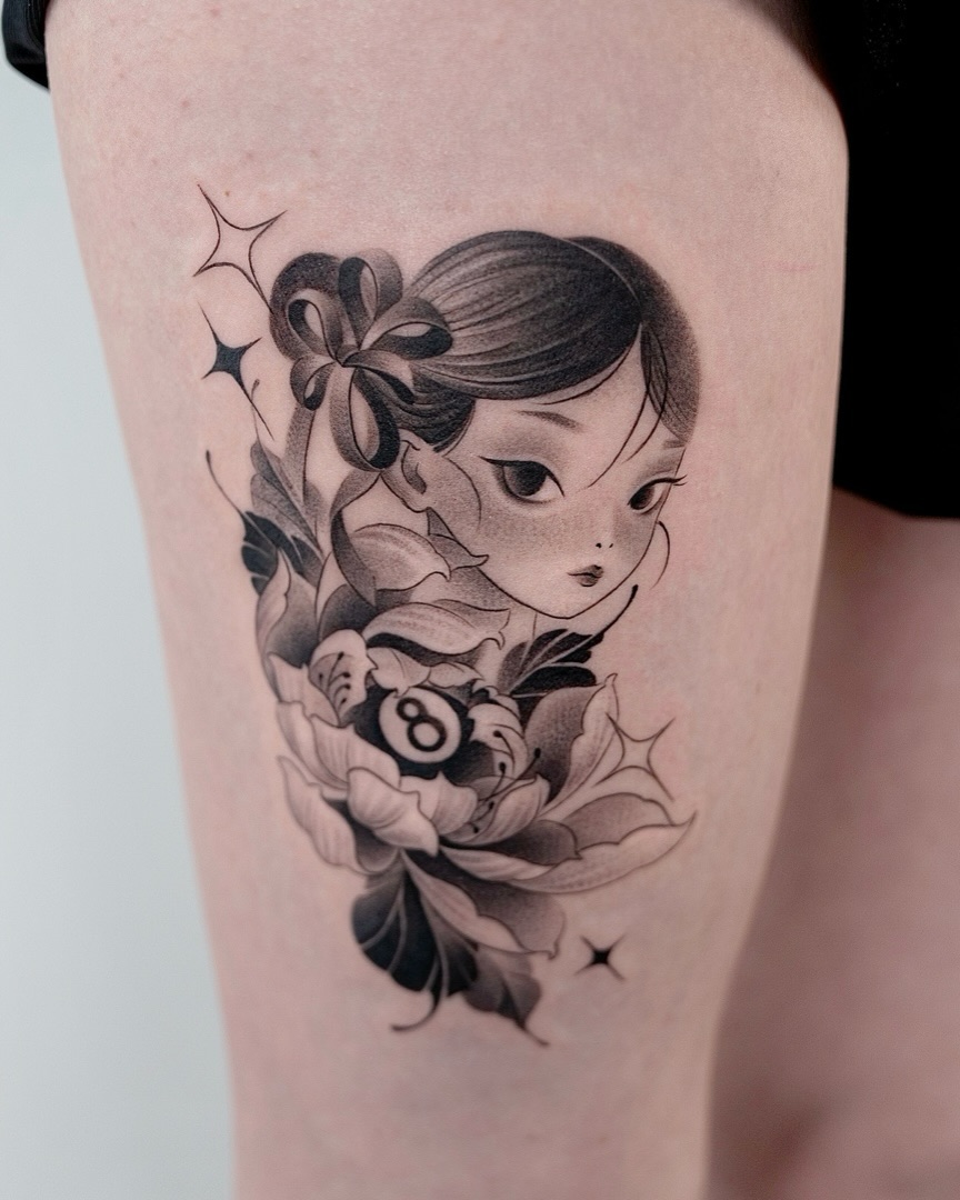 Tattoo by @live_tattooer — black_and_grey, realism