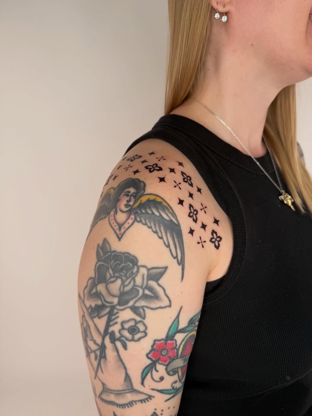 Tattoo by @leahramosink — american_traditional, black_and_grey