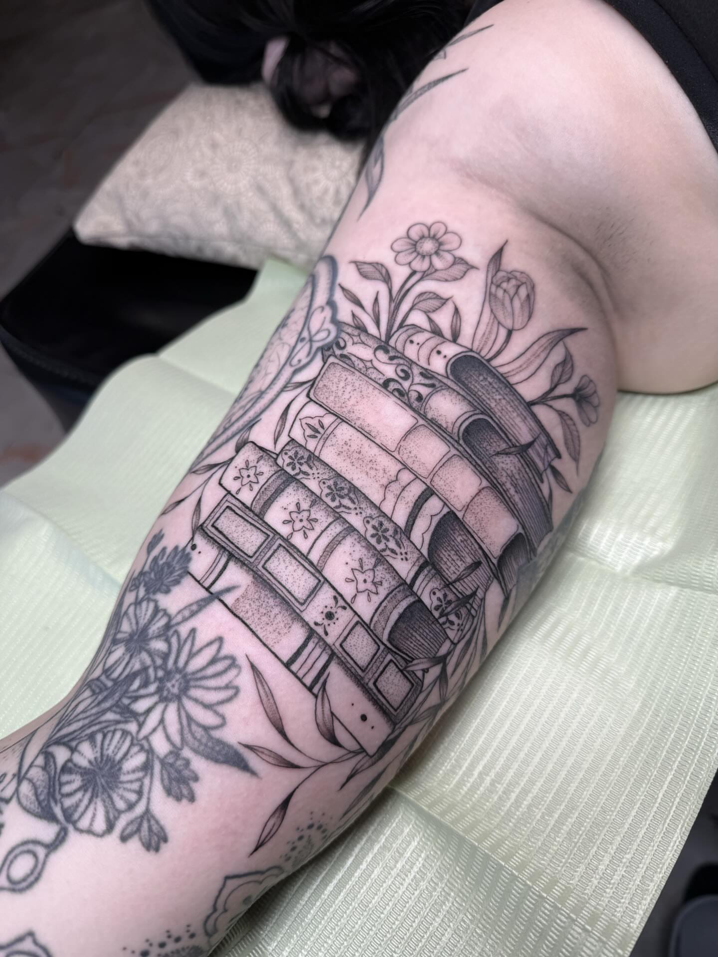 Tattoo by @inkedbydelaney — black_and_grey
