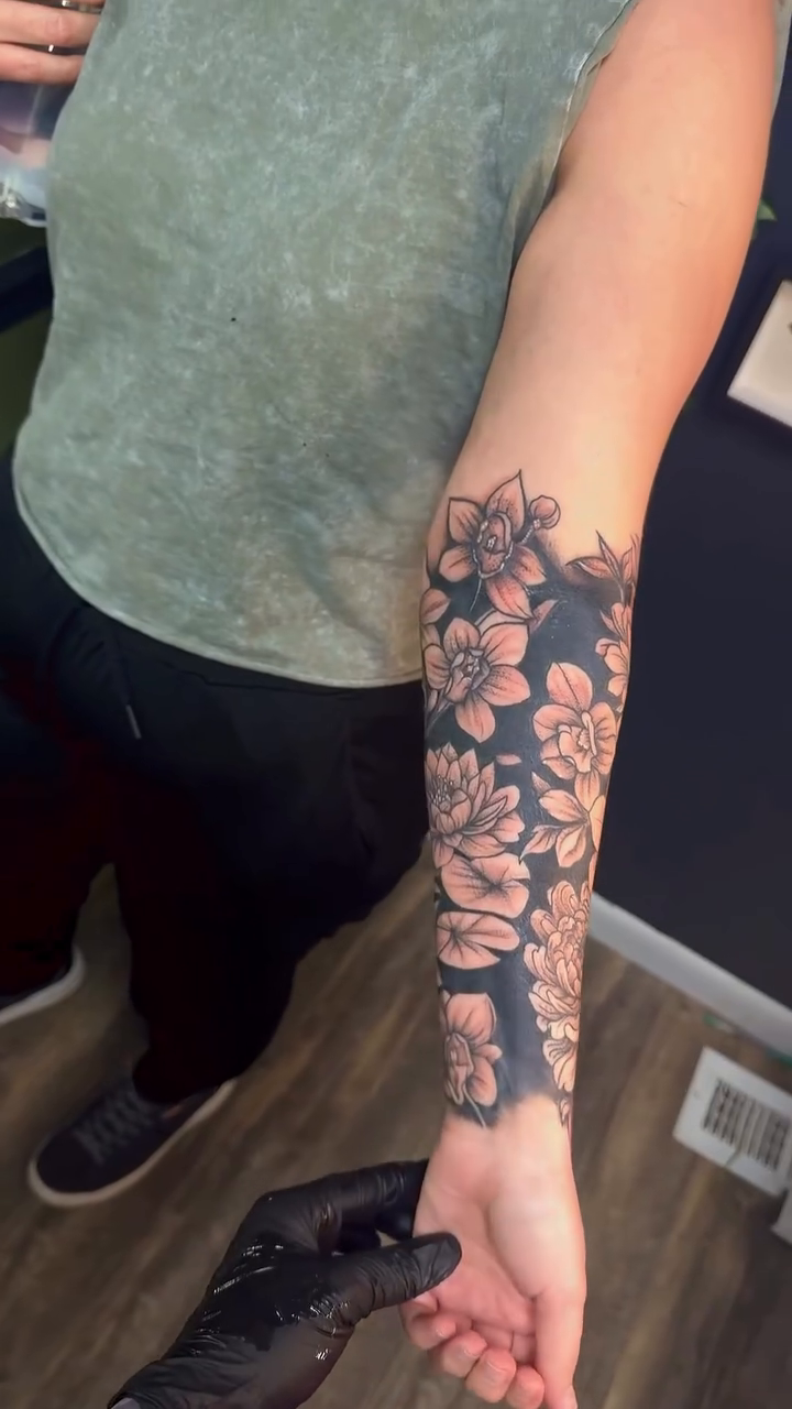 Tattoo by @alyssa.t.tattoos — fine_line, black_and_grey