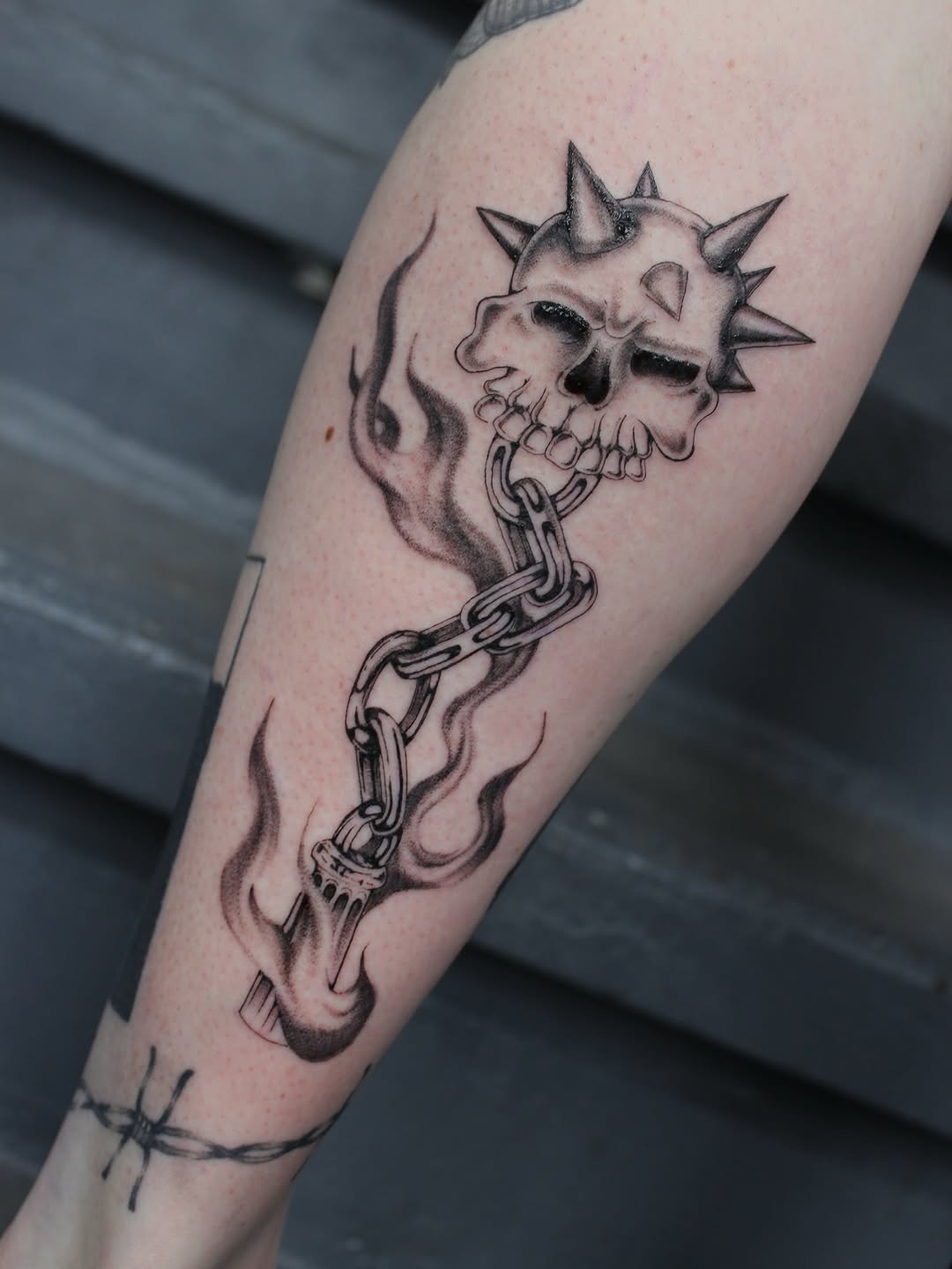 Tattoo by @carlyjordyn — black_and_grey, dark_realism