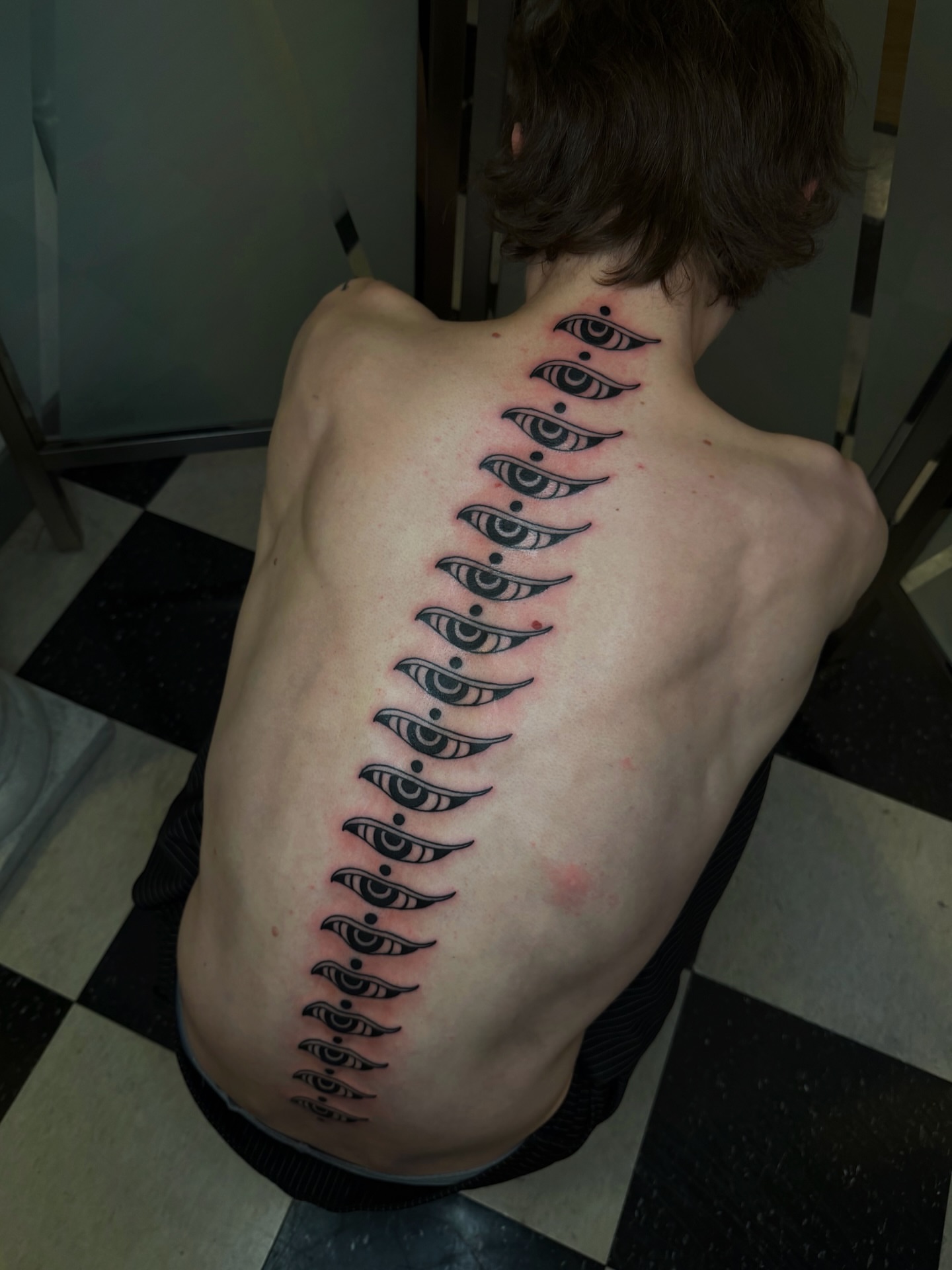 Eyes dotwork tattoo on the back by เผ เผถ ๐ฐ๐๐๐๐๐๐ เผถ ๐๐๐ถ เผถ เผ