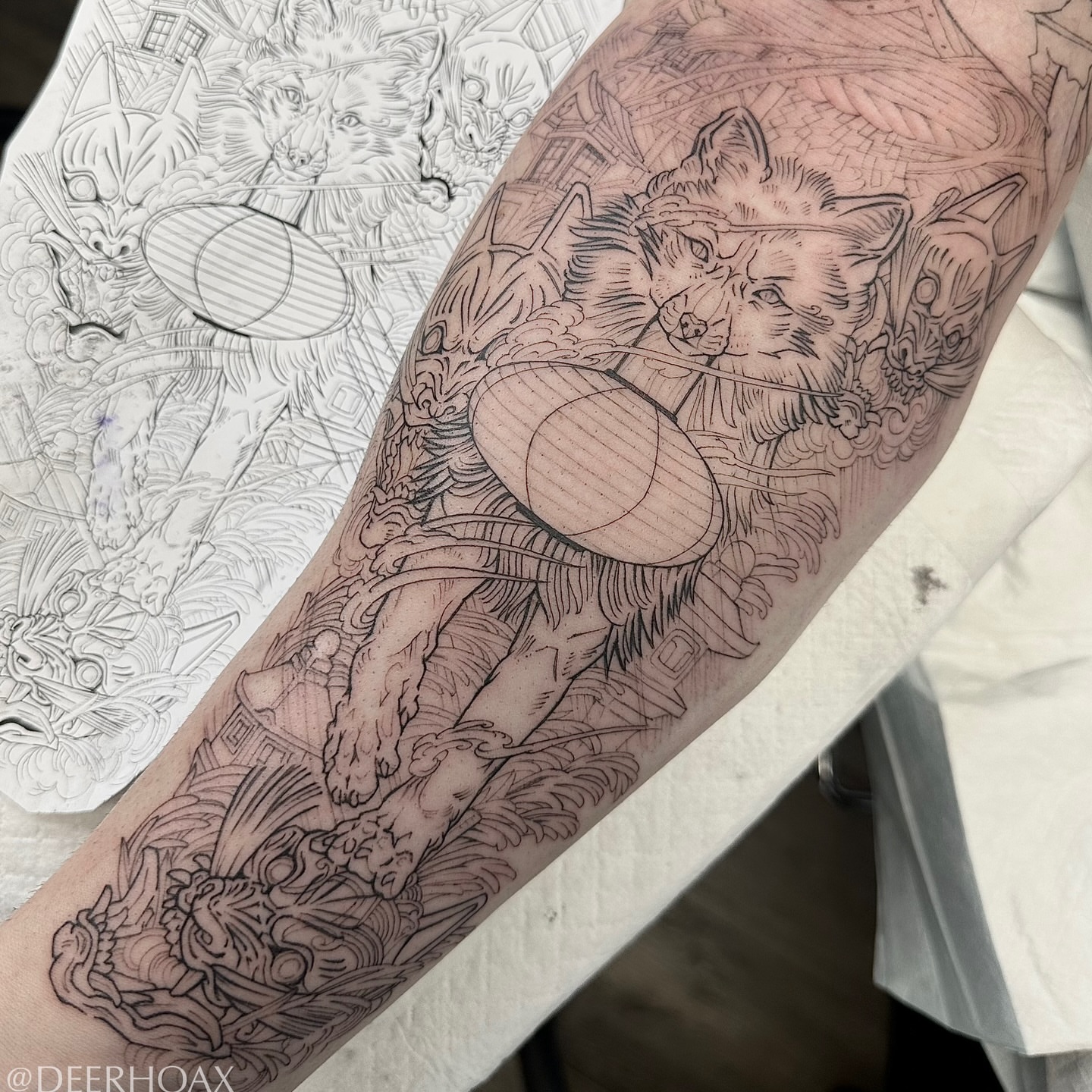 Tattoo by @deerhoax — black_and_grey, realism
