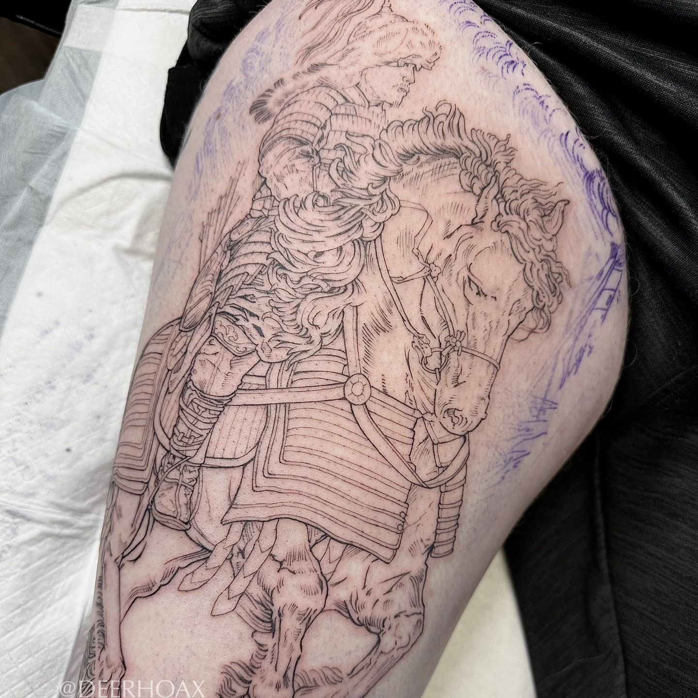Tattoo by @deerhoax — black_and_grey, realism