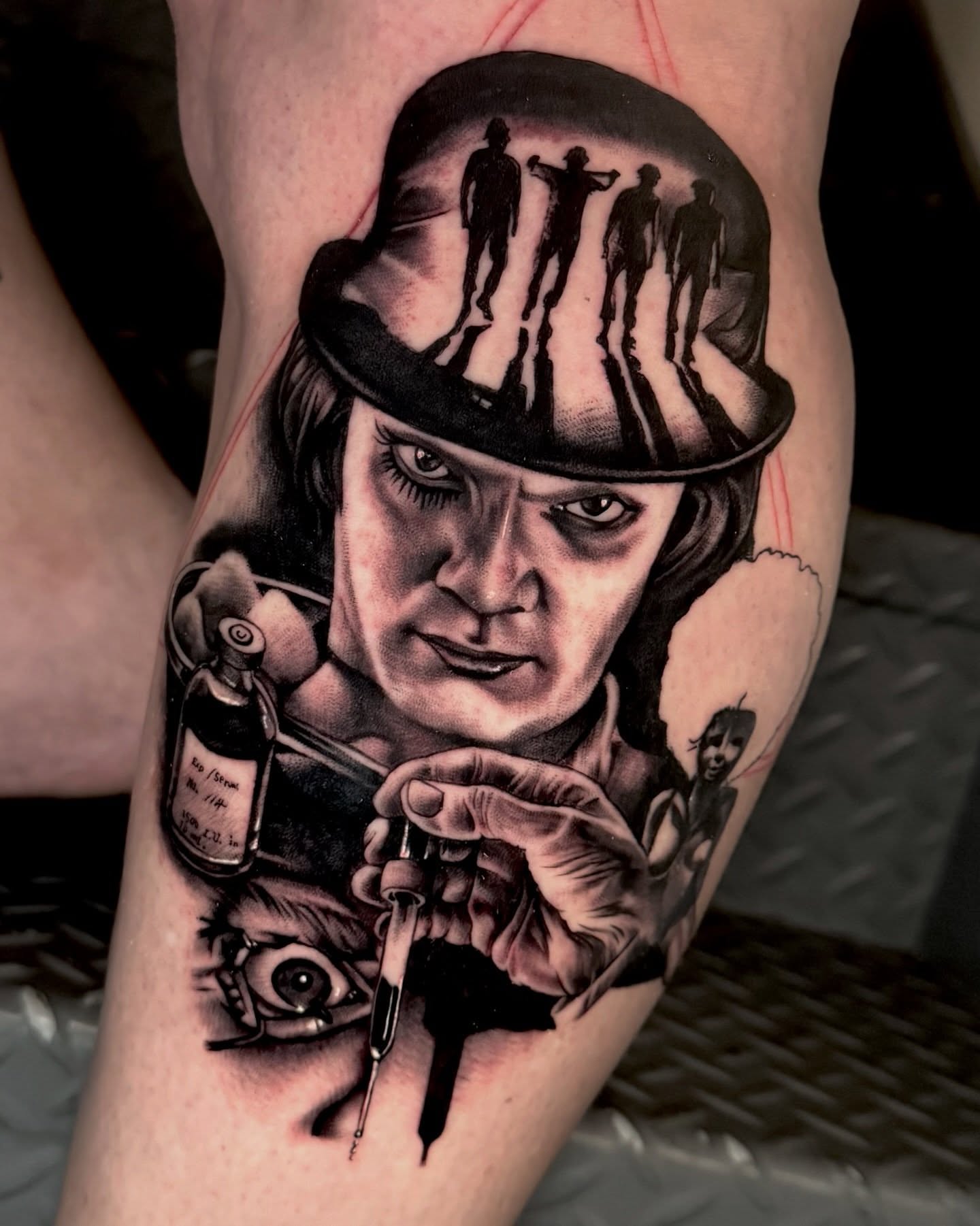 Clockwork man realism tattoo on the forearm by Gabriel Quintana “Q”
