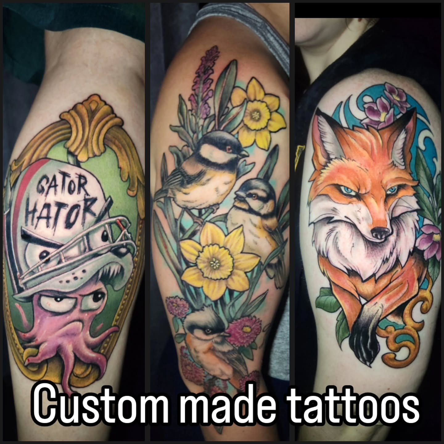 Octopus with hat American traditional tattoo on the forearm by Chris Bowen