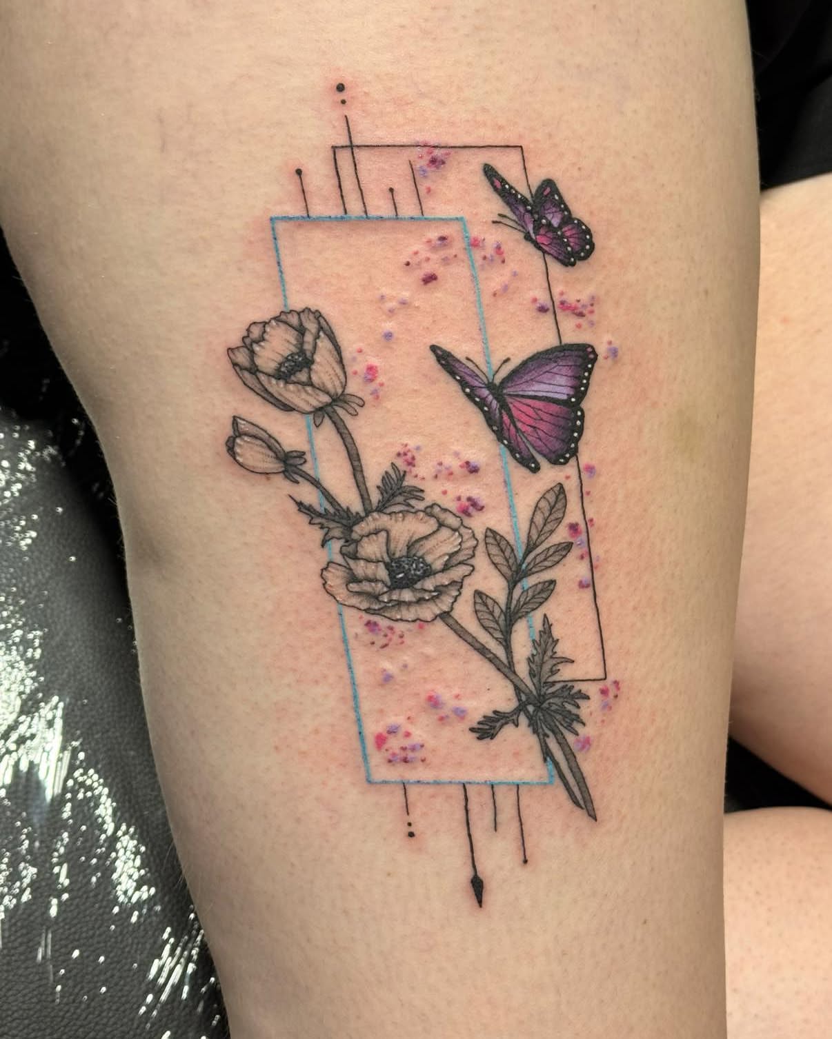 Tattoo by @ink.by.angel89 — dotwork, watercolor