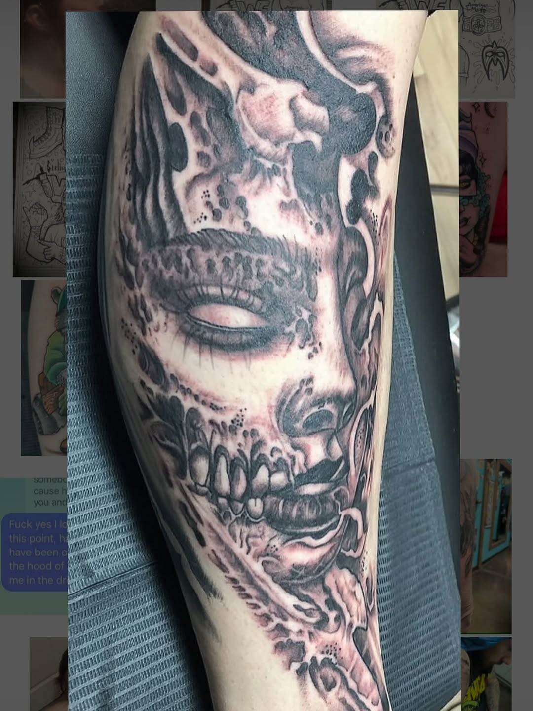 Tattoo by @tattoosbystelios — black_and_grey, dark_realism