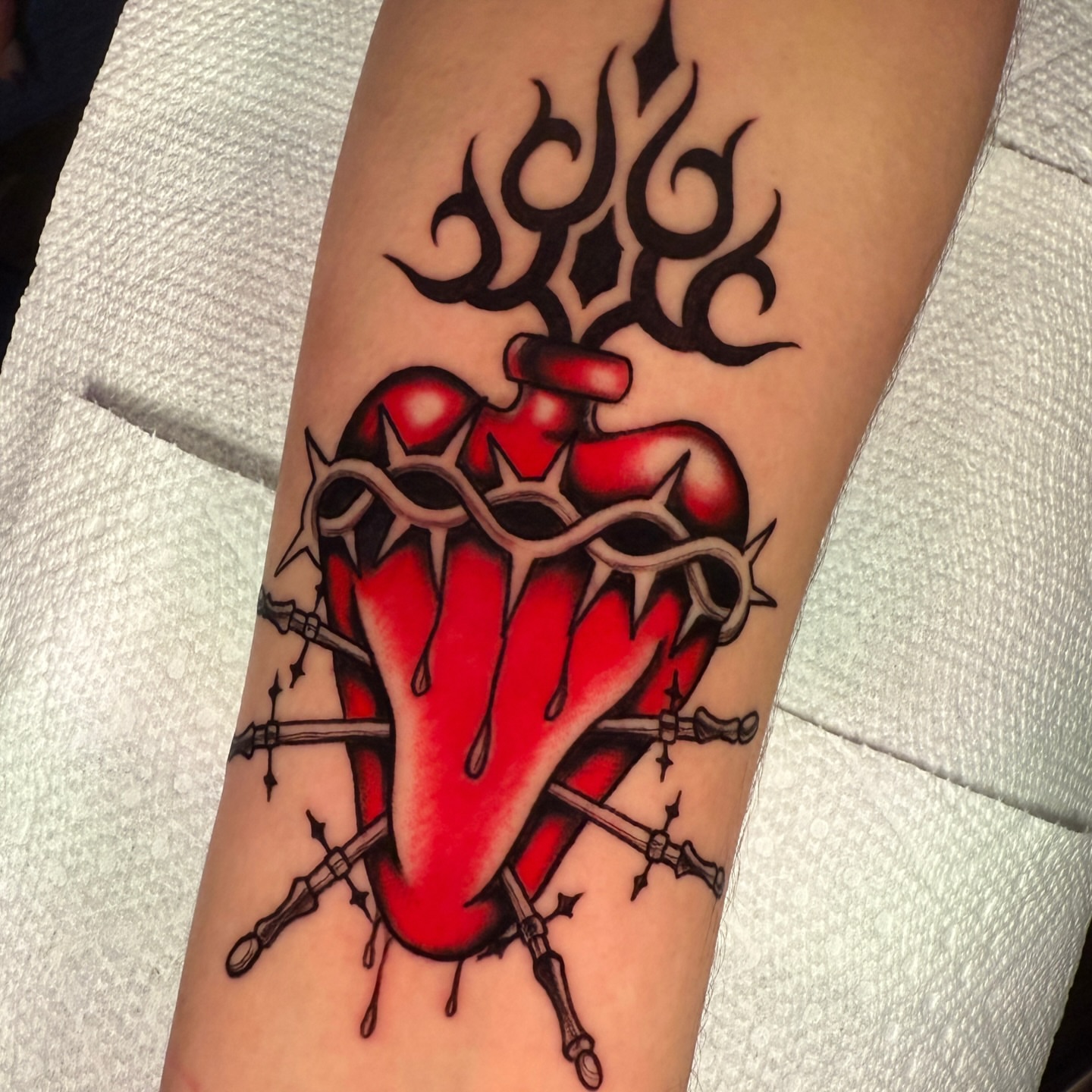 Tattoo by @wolfhazel β american_traditional, tribal