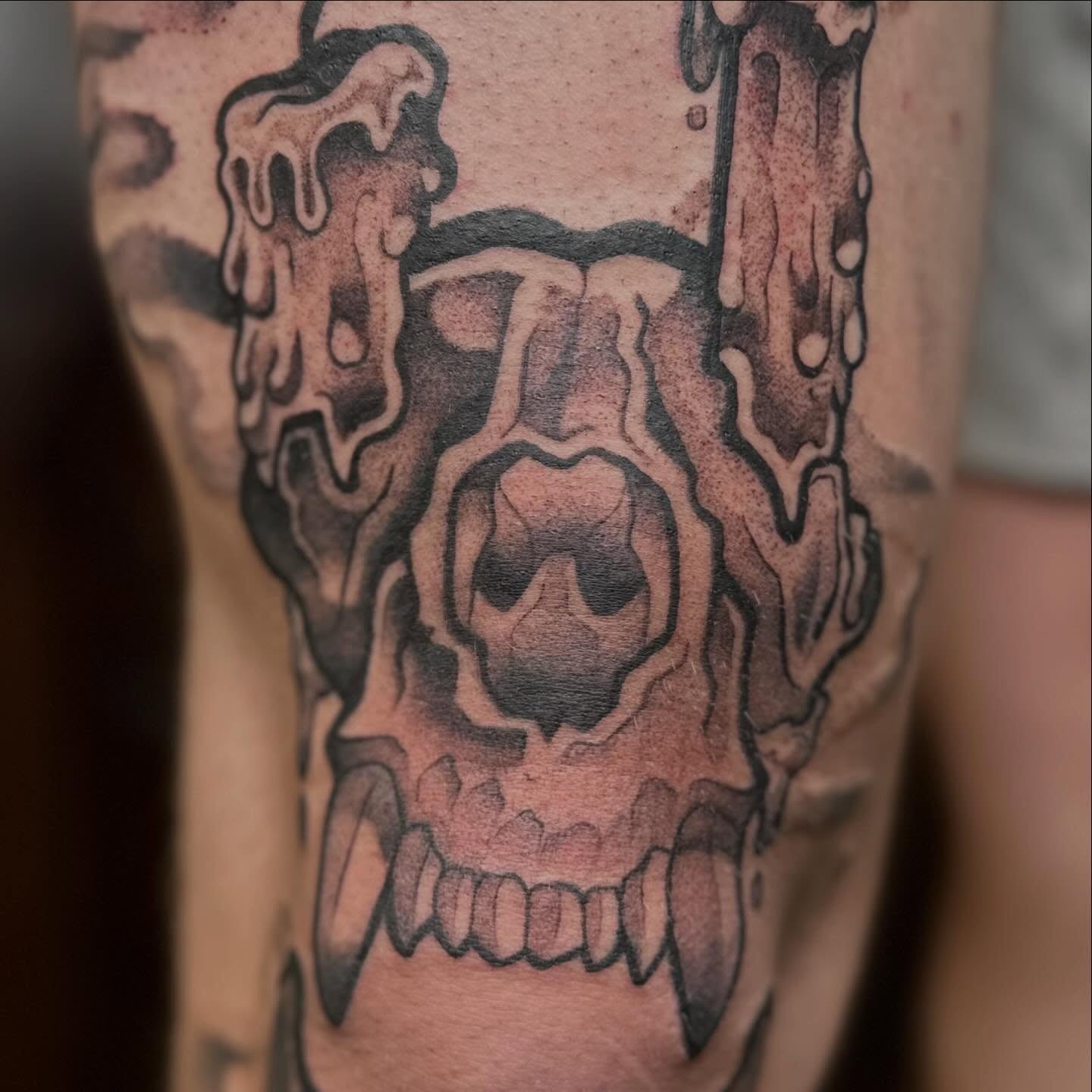 Tattoo by @hyenainks — black_and_grey, geometric