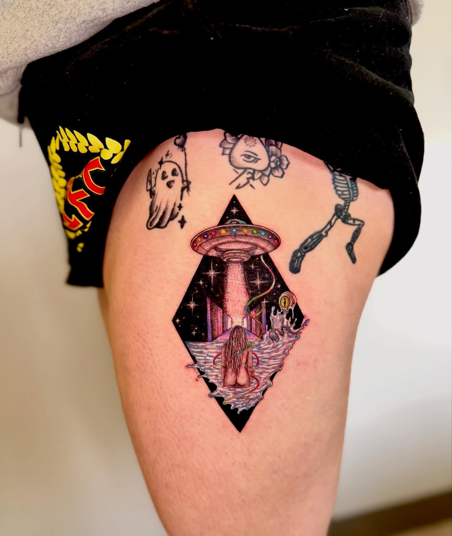 Tattoo by @catgirltattoo — geometric, illustrative