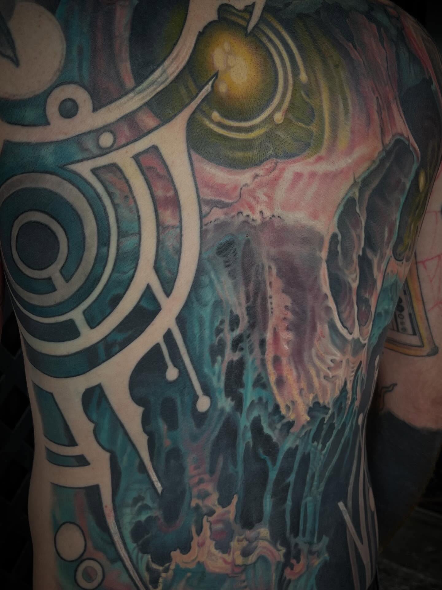 Tattoo by @evanmakesart — geometric, surrealism