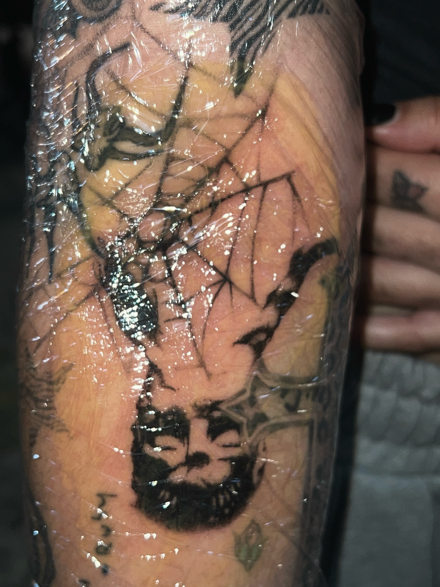 Man with beard realism tattoo on the forearm by ♡ ant ☆