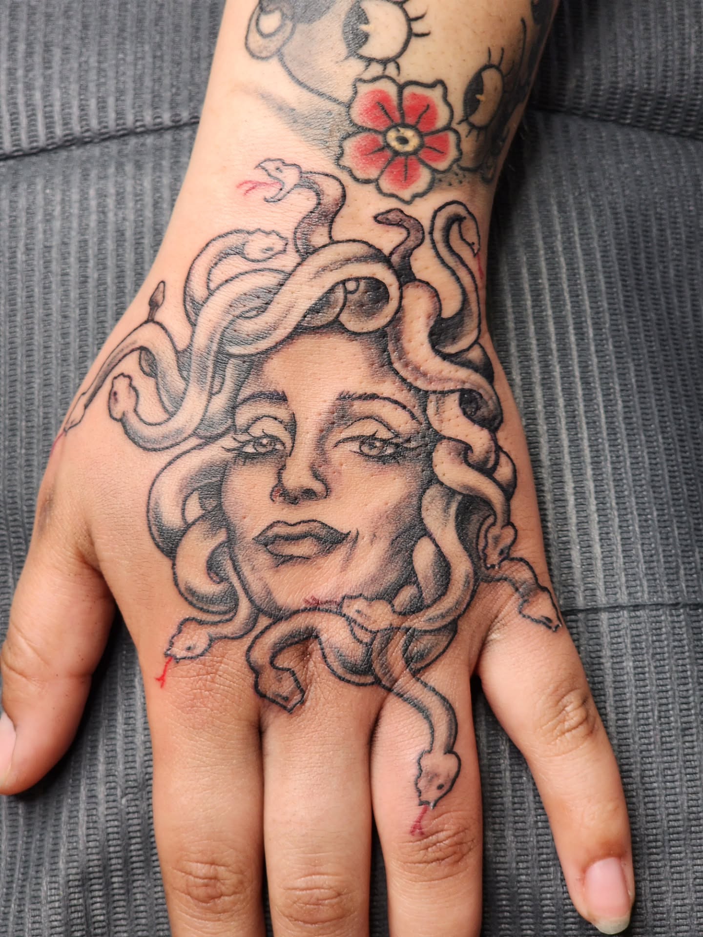Tattoo by @soft.stabbin.sarah — black_and_grey