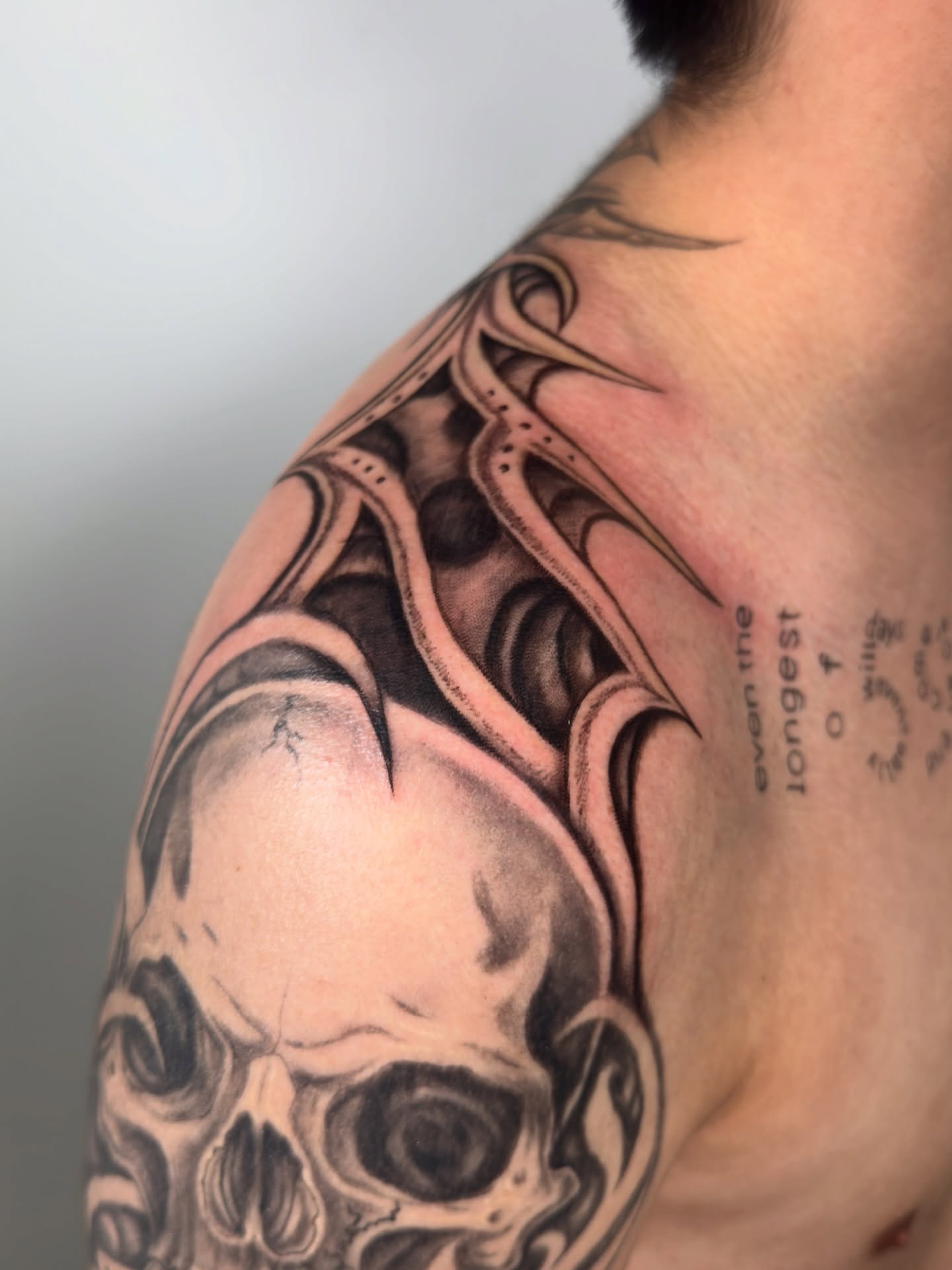 Tattoo by @yourlocalmisfit — black_and_grey, tribal