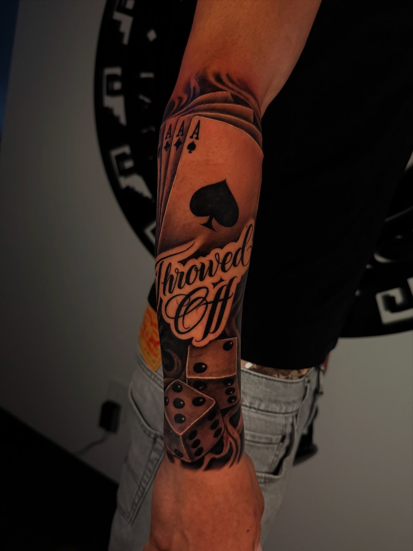 Tattoo by @dreamchaserink — black_and_grey