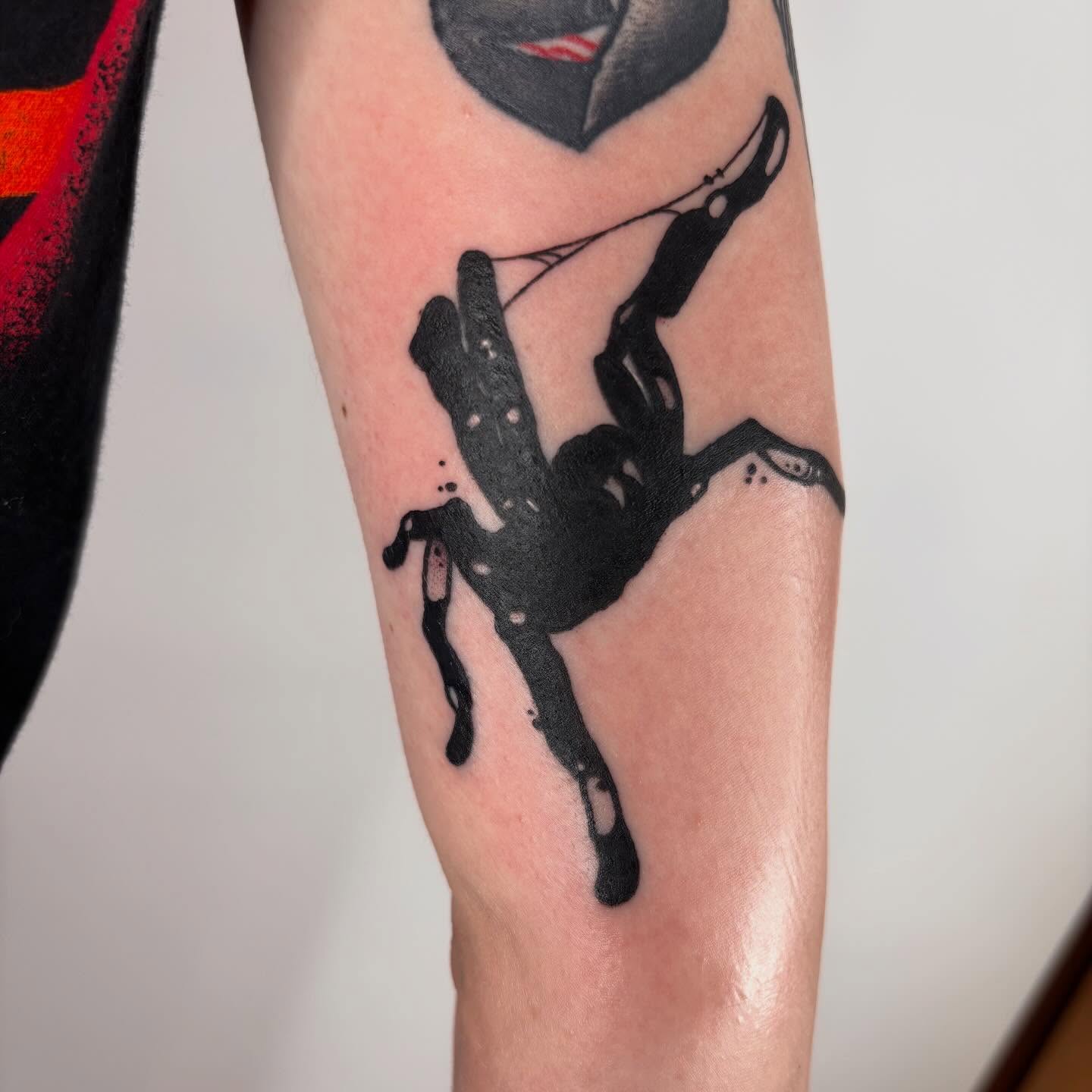 Horse black and grey tattoo on the forearm by Ghost Ham Tattoos