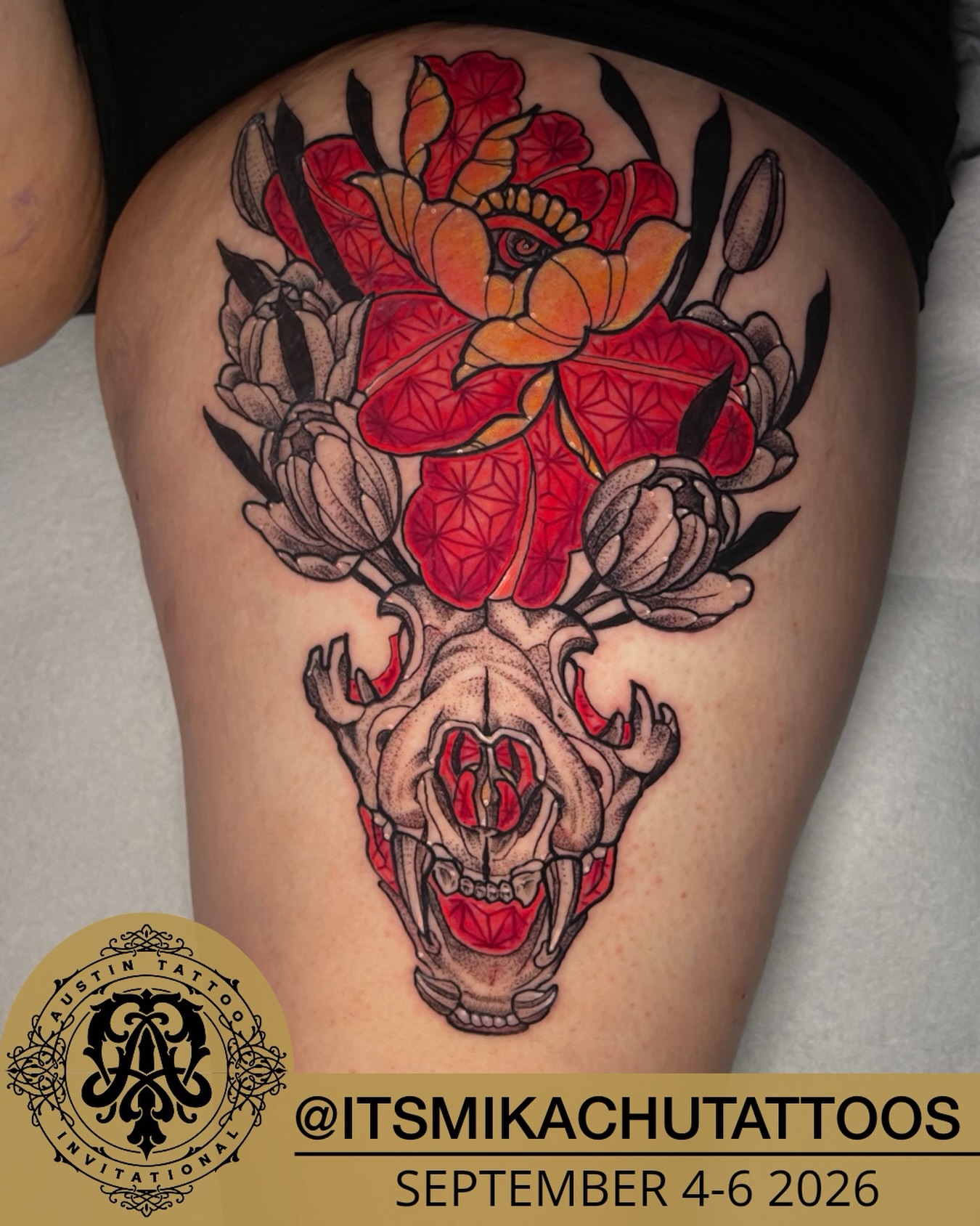 Tattoo by @itsmikachutattoos — american_traditional, geometric