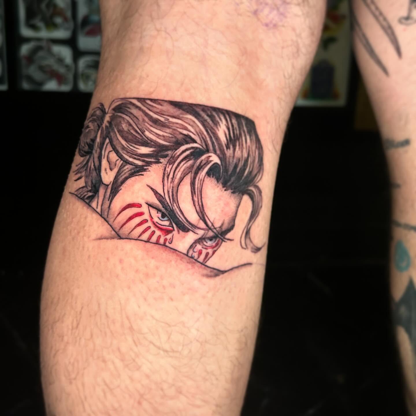Man's face realism tattoo on the forearm by 🕸🖤Kass🖤🕸