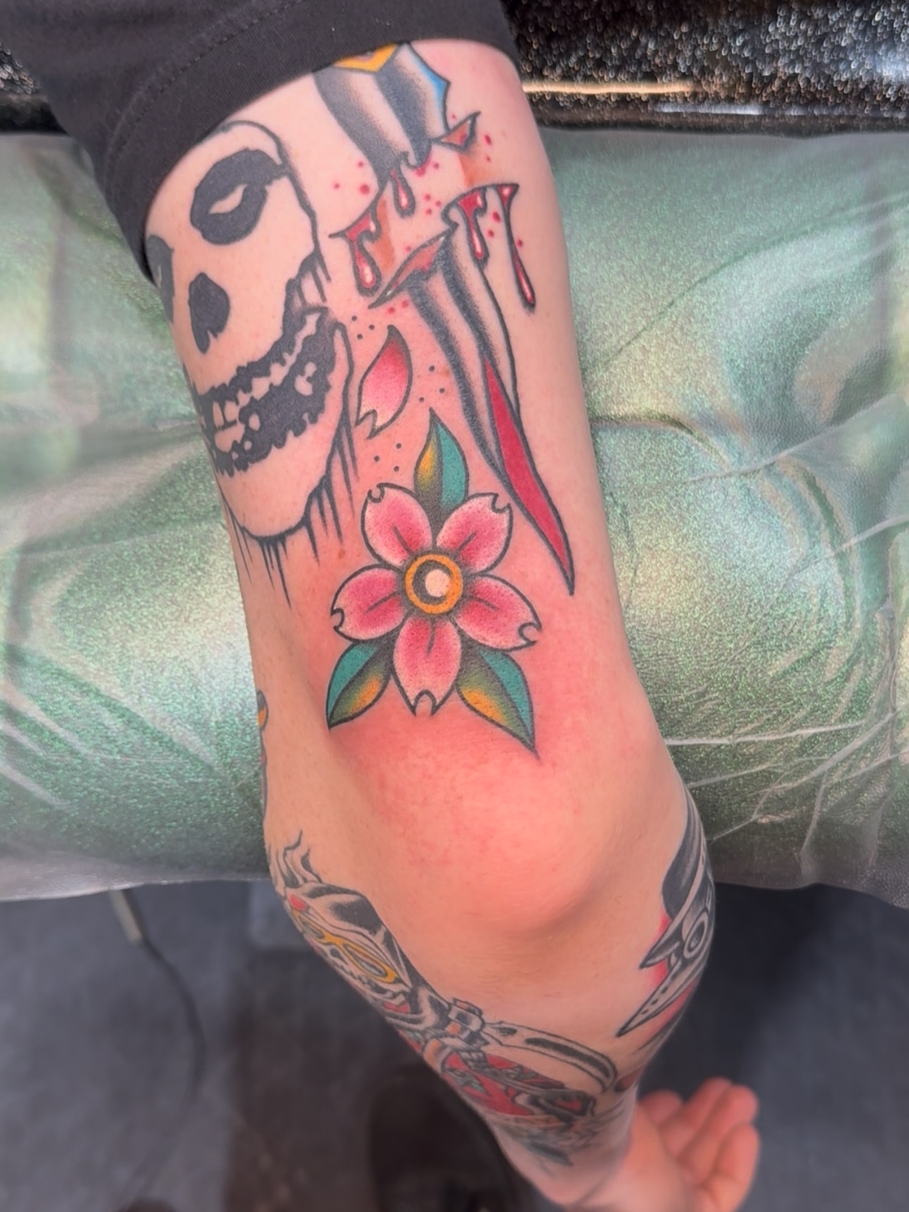 Tattoo by @tyler.raytat2 — american_traditional, dotwork