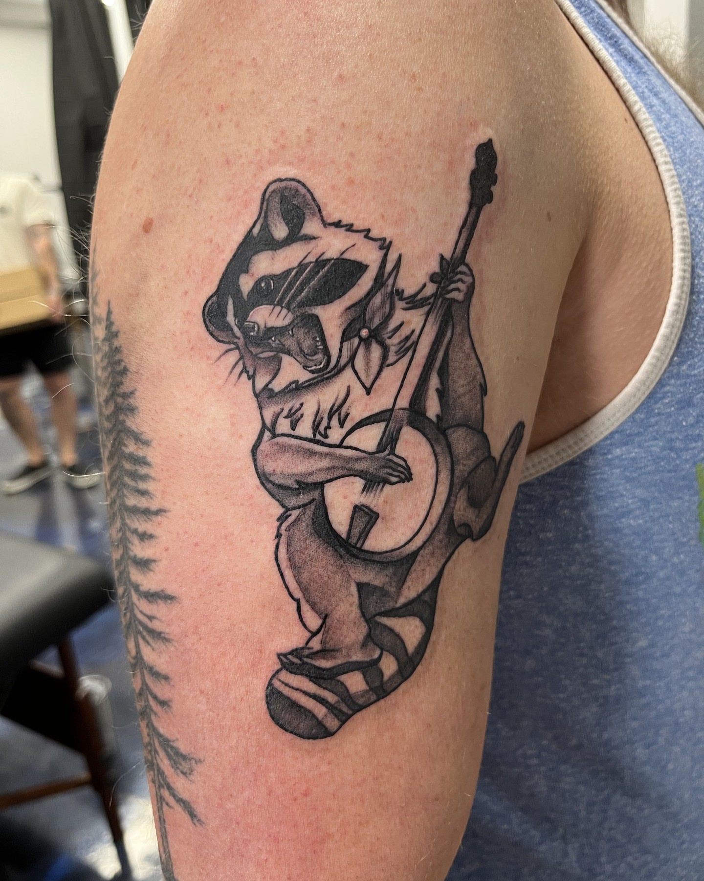 Tattoo by @necro_comicon — american_traditional, black_and_grey