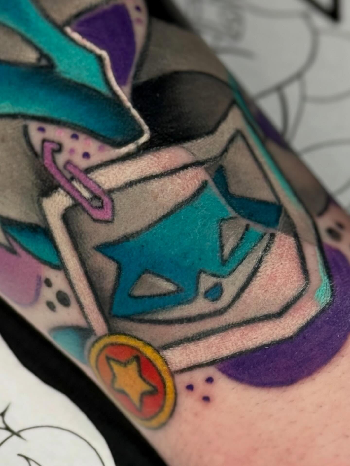 Abstract geometric shapes geometric tattoo on the forearm by Brianna Dickson
