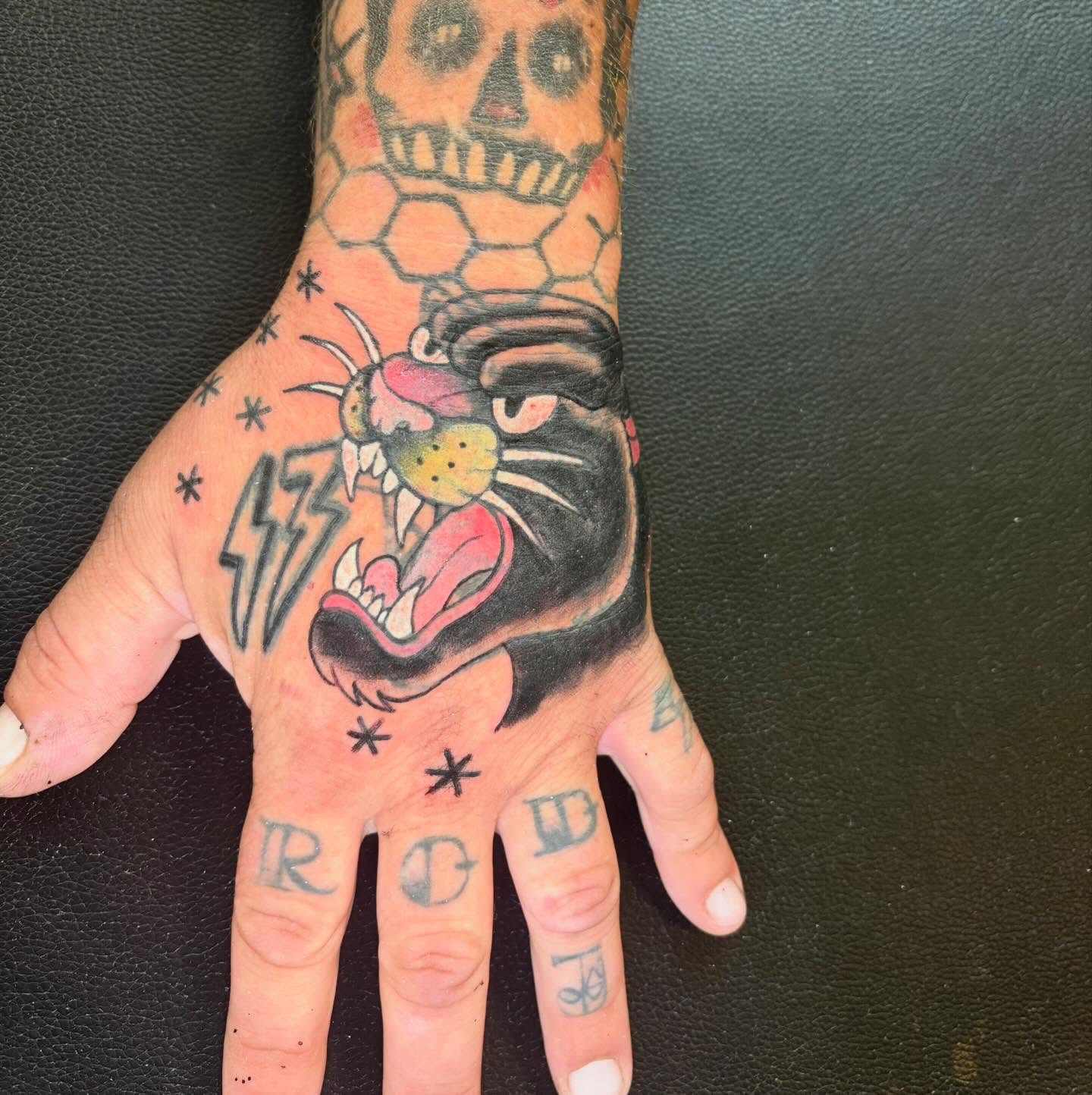 Tattoo by @erintpokes — american_traditional, dotwork