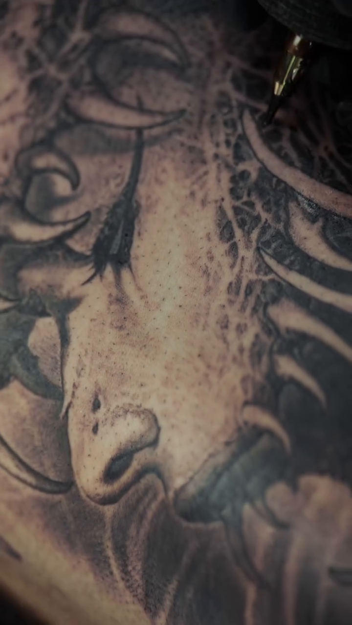 Tattoo by @robbylatos — black_and_grey, realism