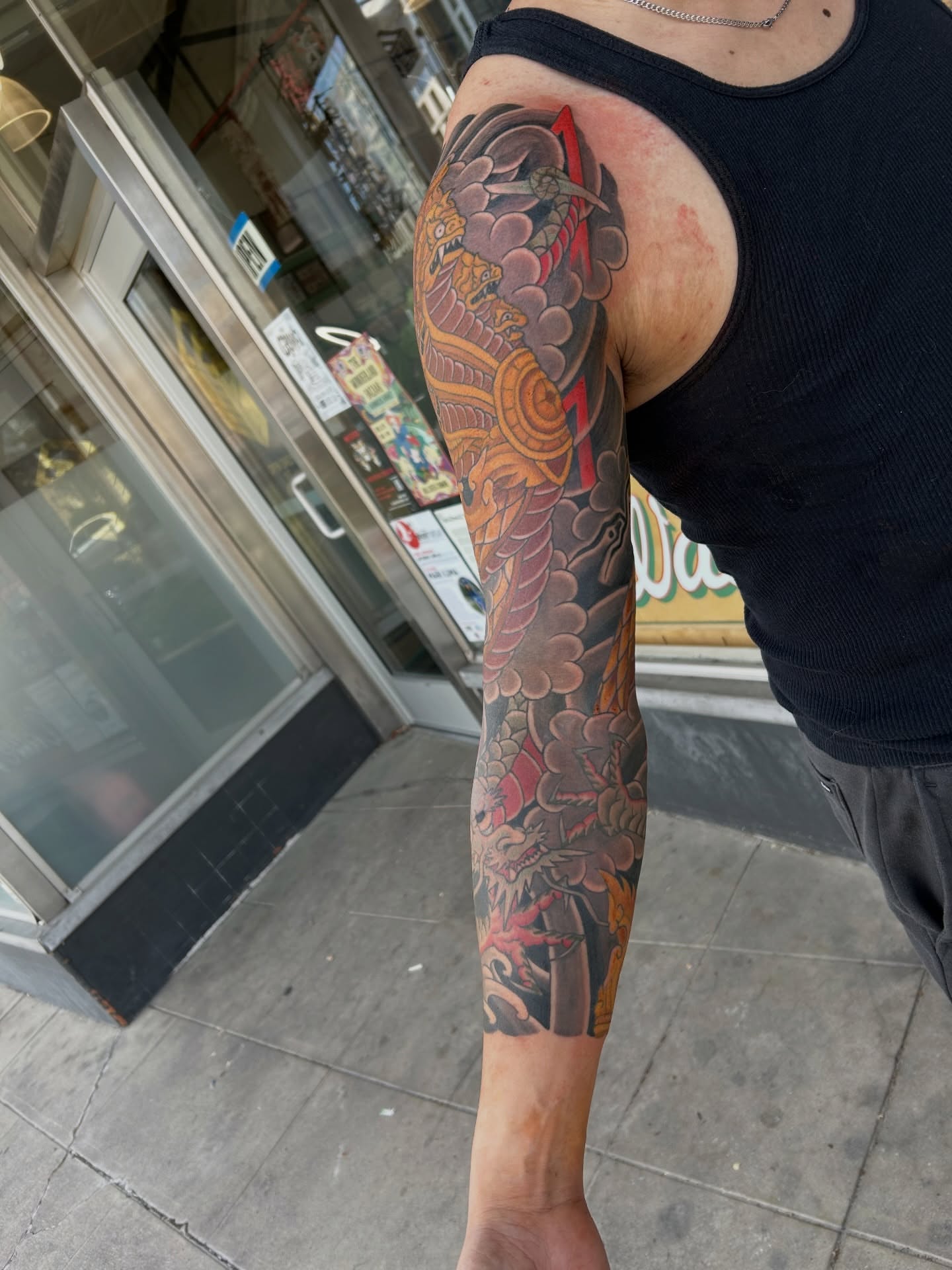 Dragon japanese irezumi tattoo on the forearm by Mike "Yogi" Trube