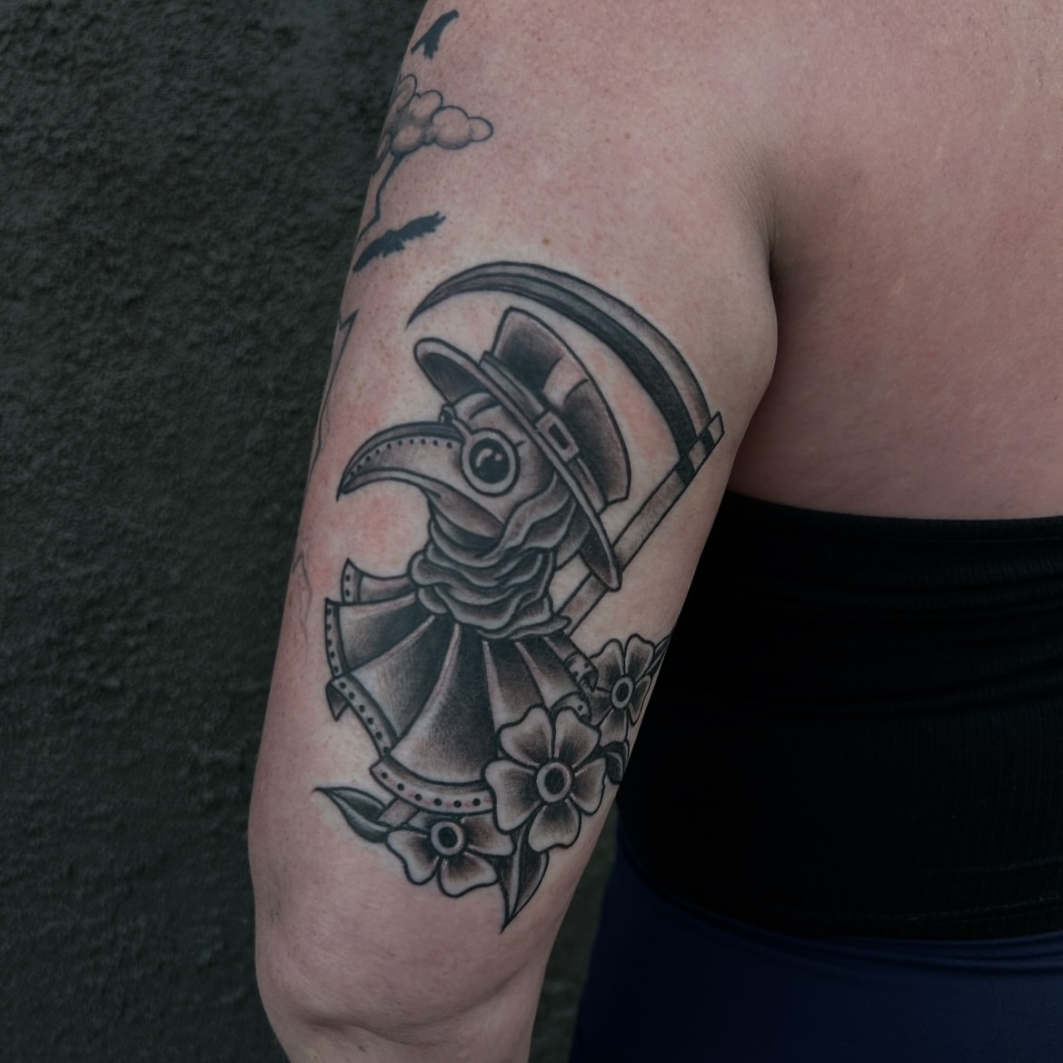 Tattoo by @b.crow.tattoos — black_and_grey