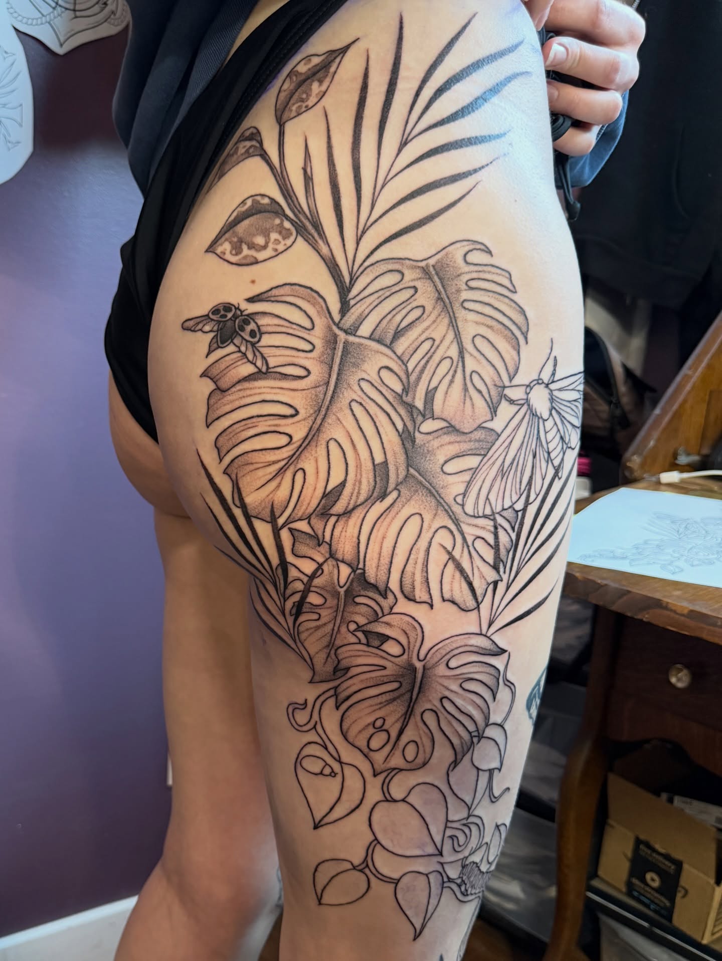 Tattoo by @chaotic_zen_arts — black_and_grey