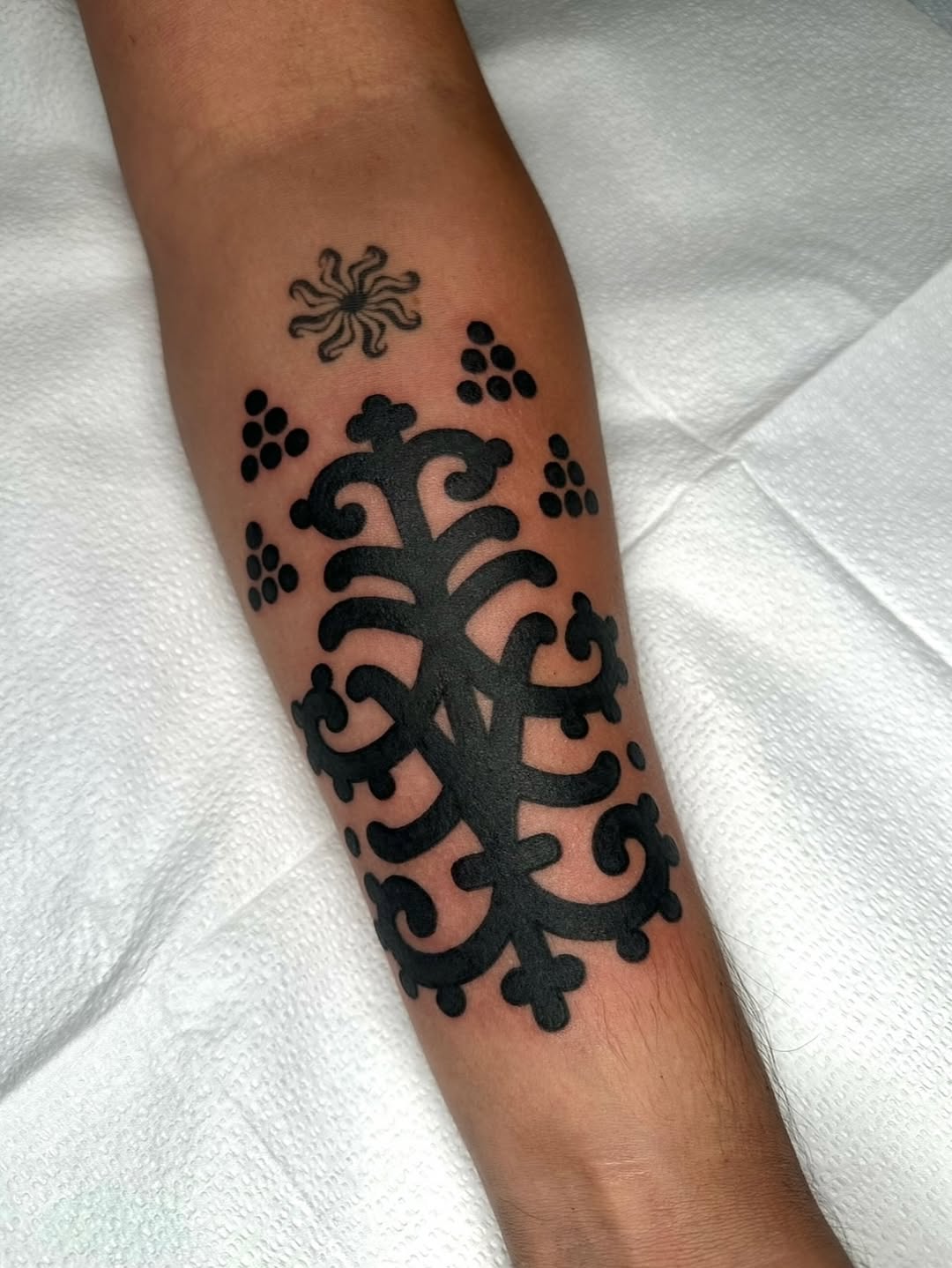 Tattoo by @krystaltattoo — blackwork, ornamental