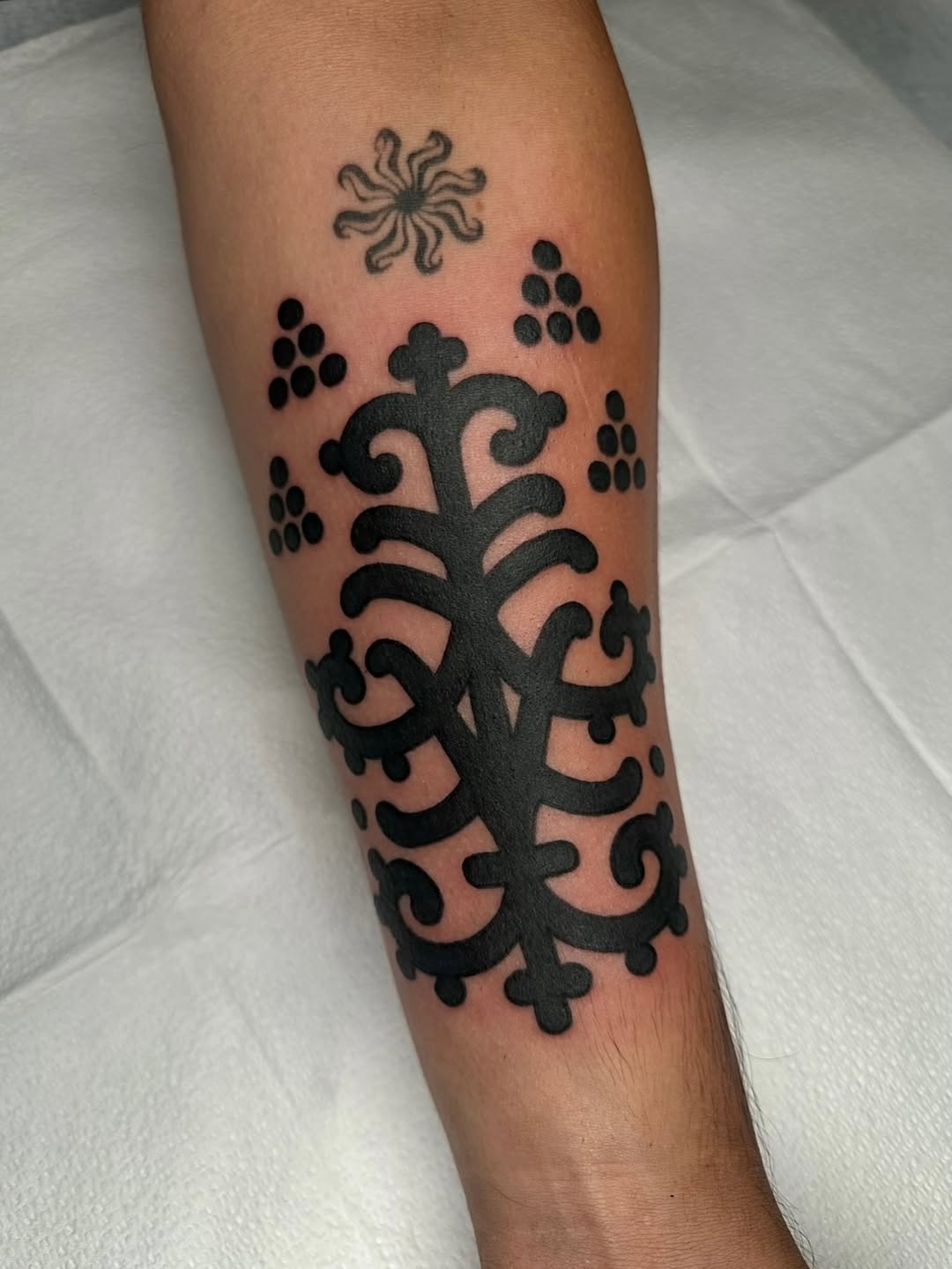 Tattoo by @krystaltattoo — blackwork, ornamental