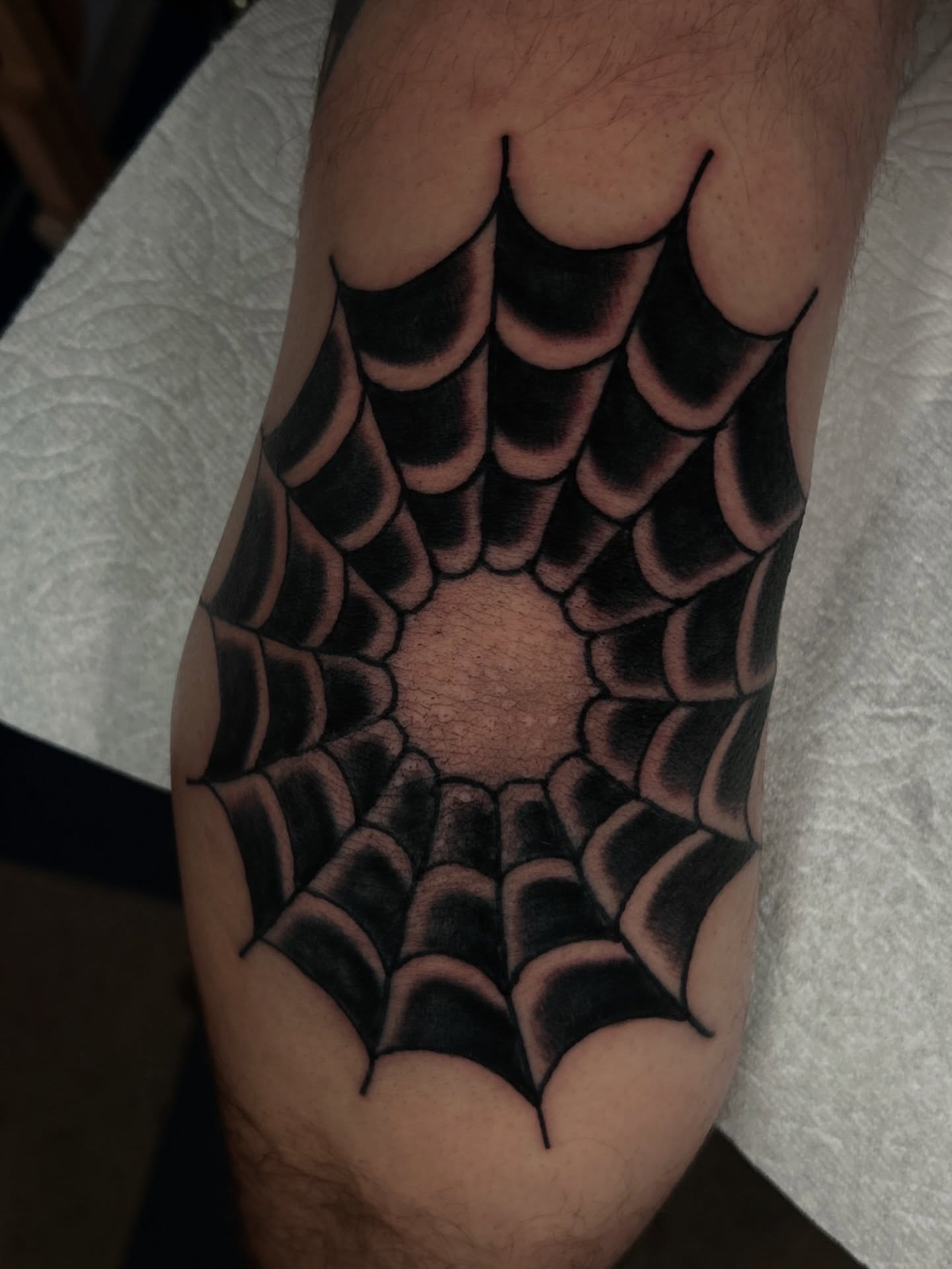 Spiderweb geometric tattoo on the forearm by β π€ππ©π¦π©π’π β± β