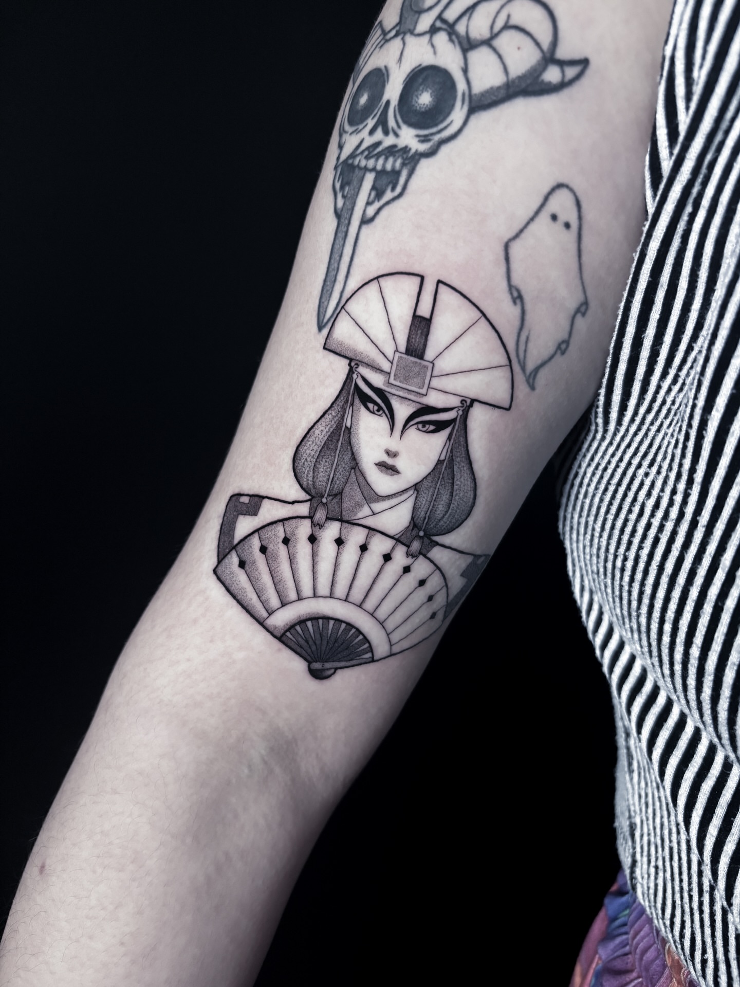 Tattoo by @noahdangink — black_and_grey, anime