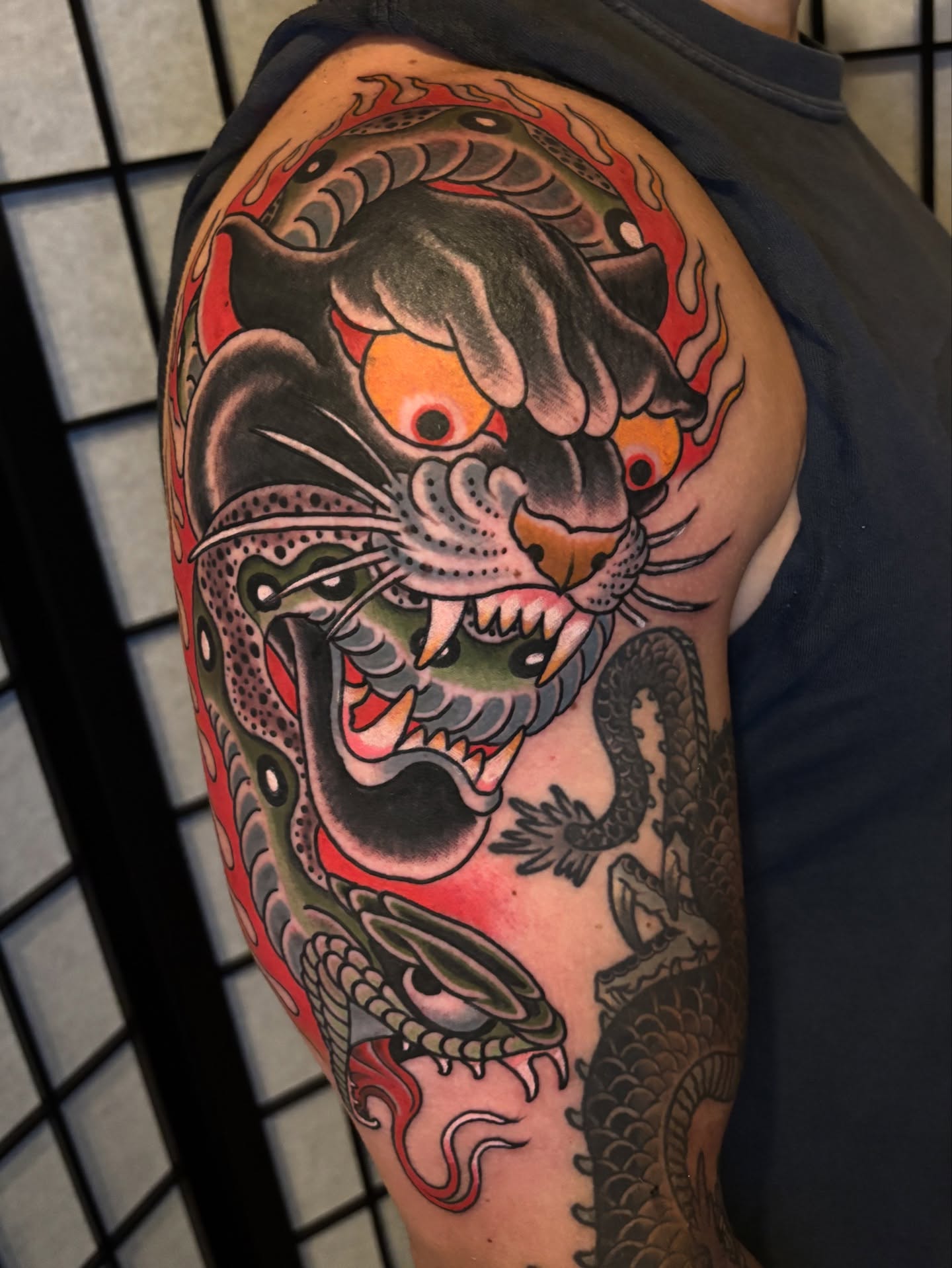 Tattoo by @mikemactattoo — american_traditional, dotwork
