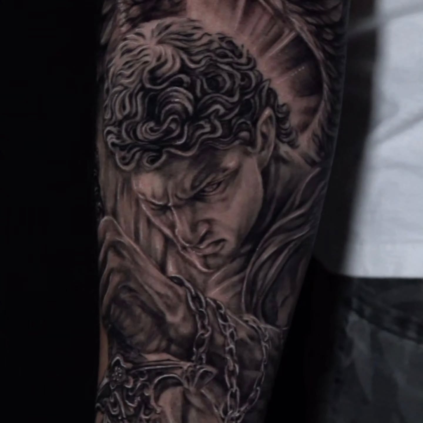 Man with chains realism tattoo on the forearm by 𝐍𝐄𝐗'𝐒 𝐈𝐍𝐊 🇨🇺, Tampa