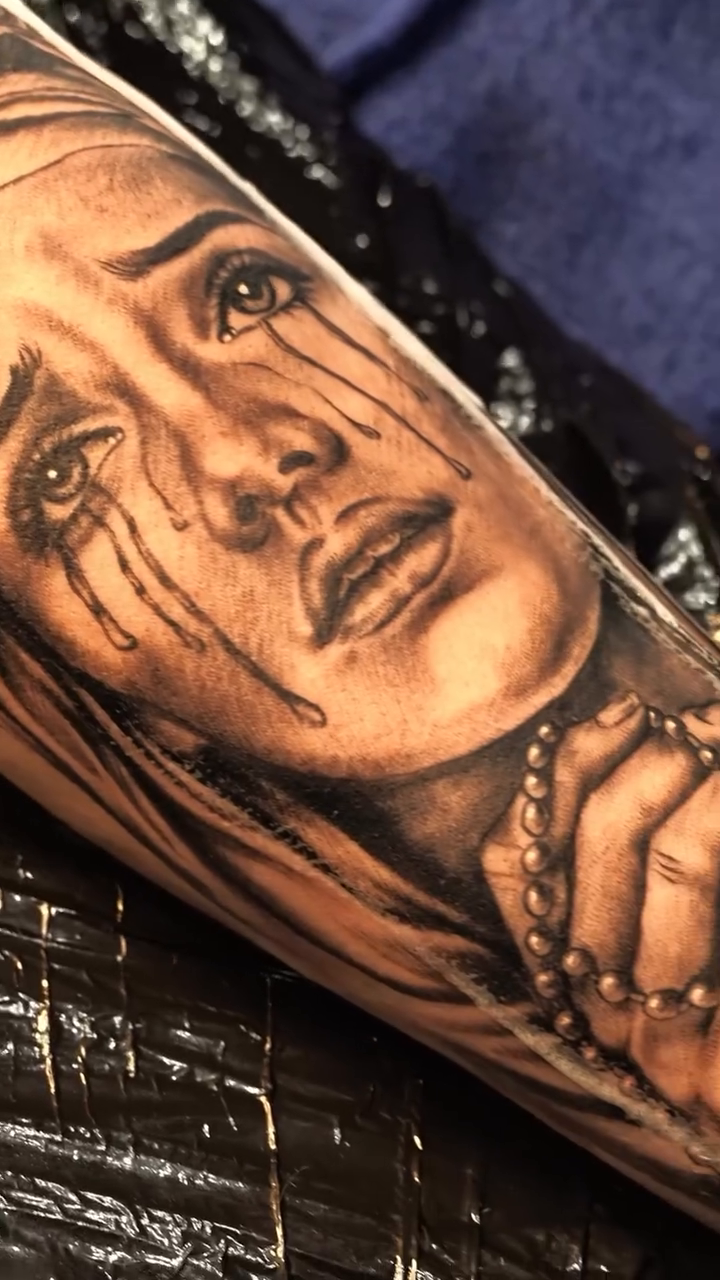 Tattoo by @blessedbychapo — realism, black_and_grey