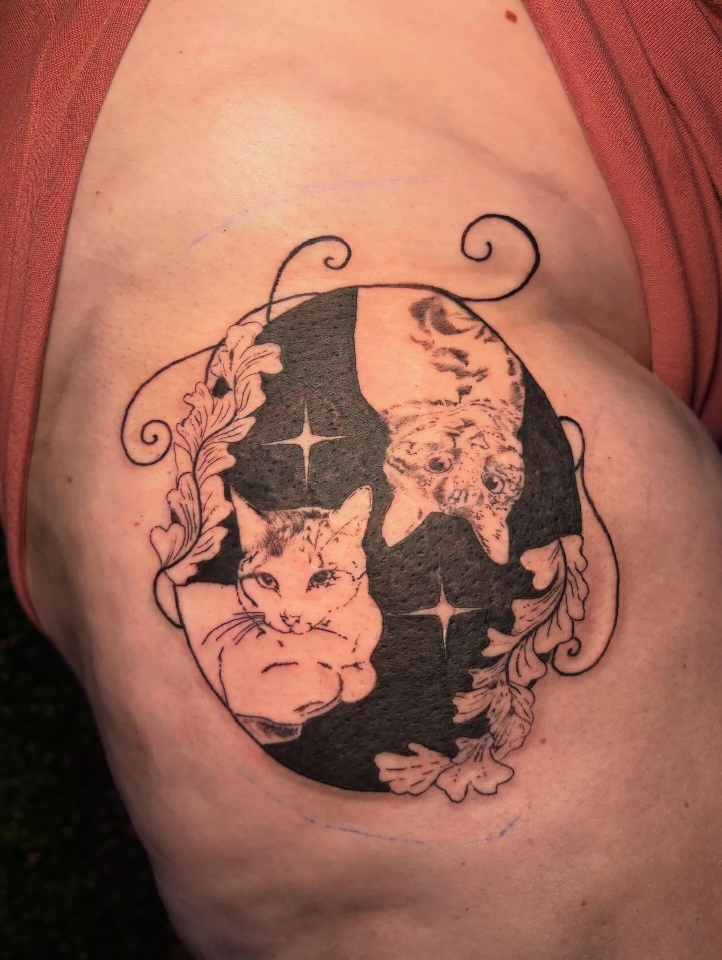 Tattoo by @cats_and_tattoos โ black_and_grey